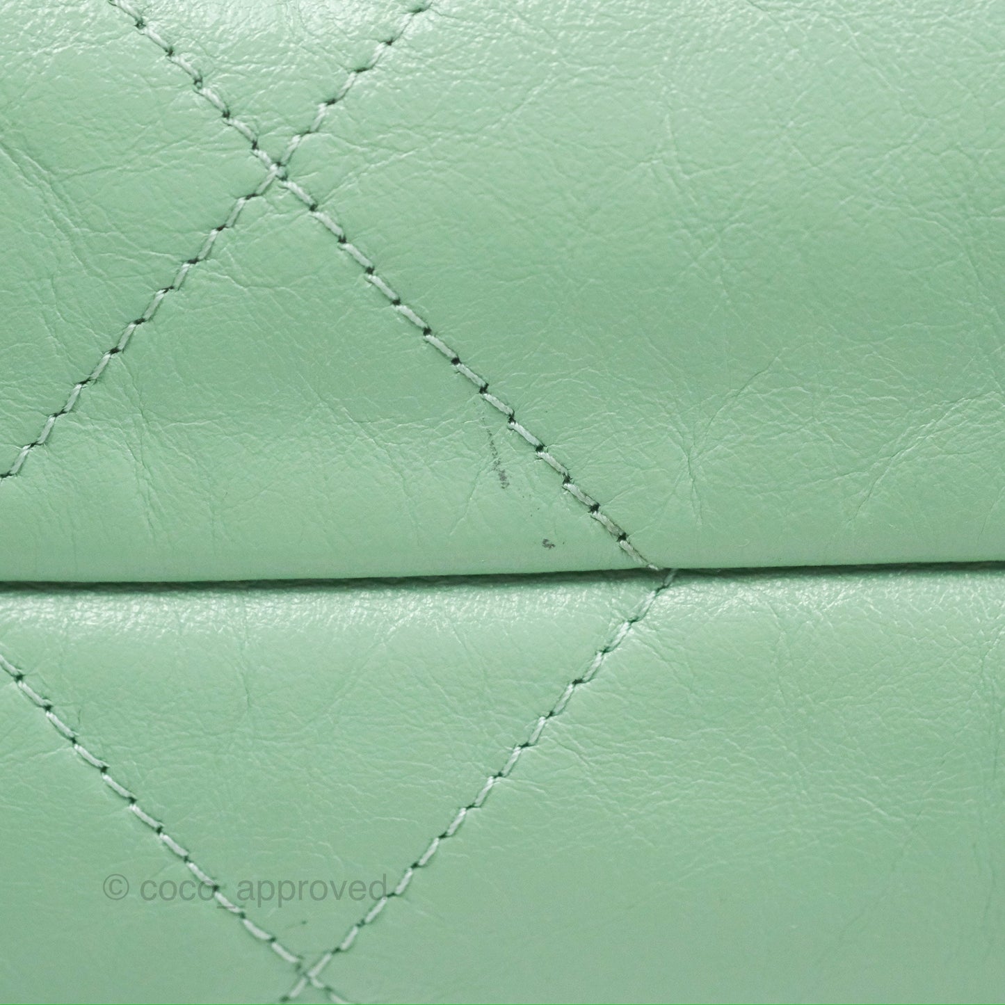 Chanel 22 Small Mint Green Shiny Calfskin Aged Gold Hardware