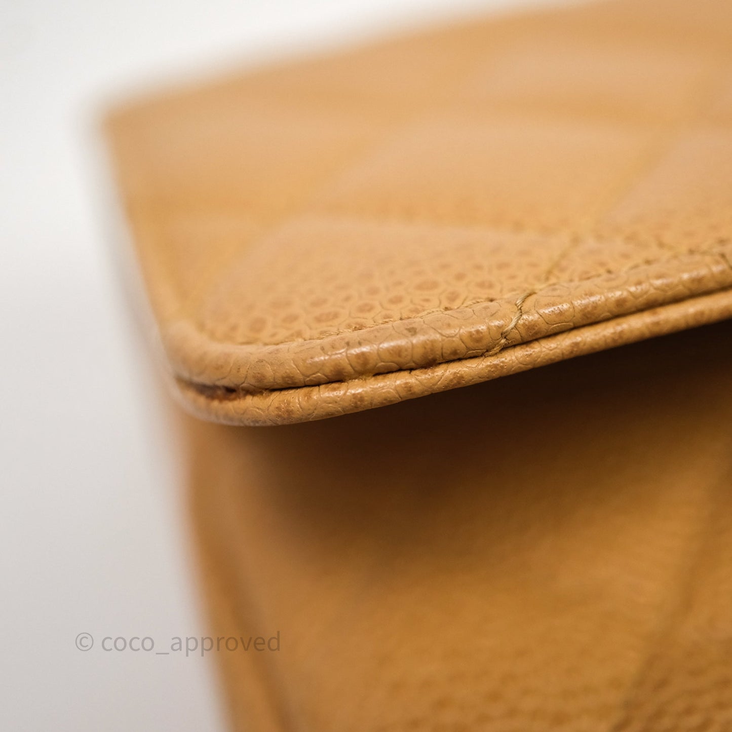 Chanel Vintage Medium Classic Flap Beige Caviar 24K Gold Hardware