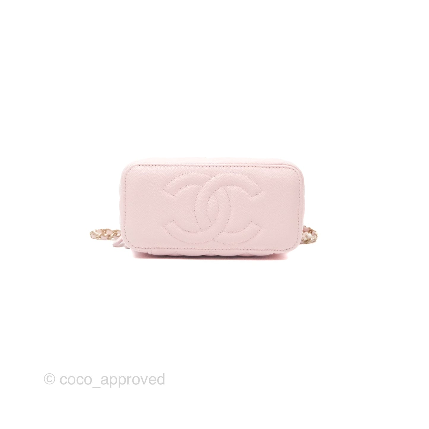 Chanel Classic Vanity With Chain Pink Caviar Gold Hardware