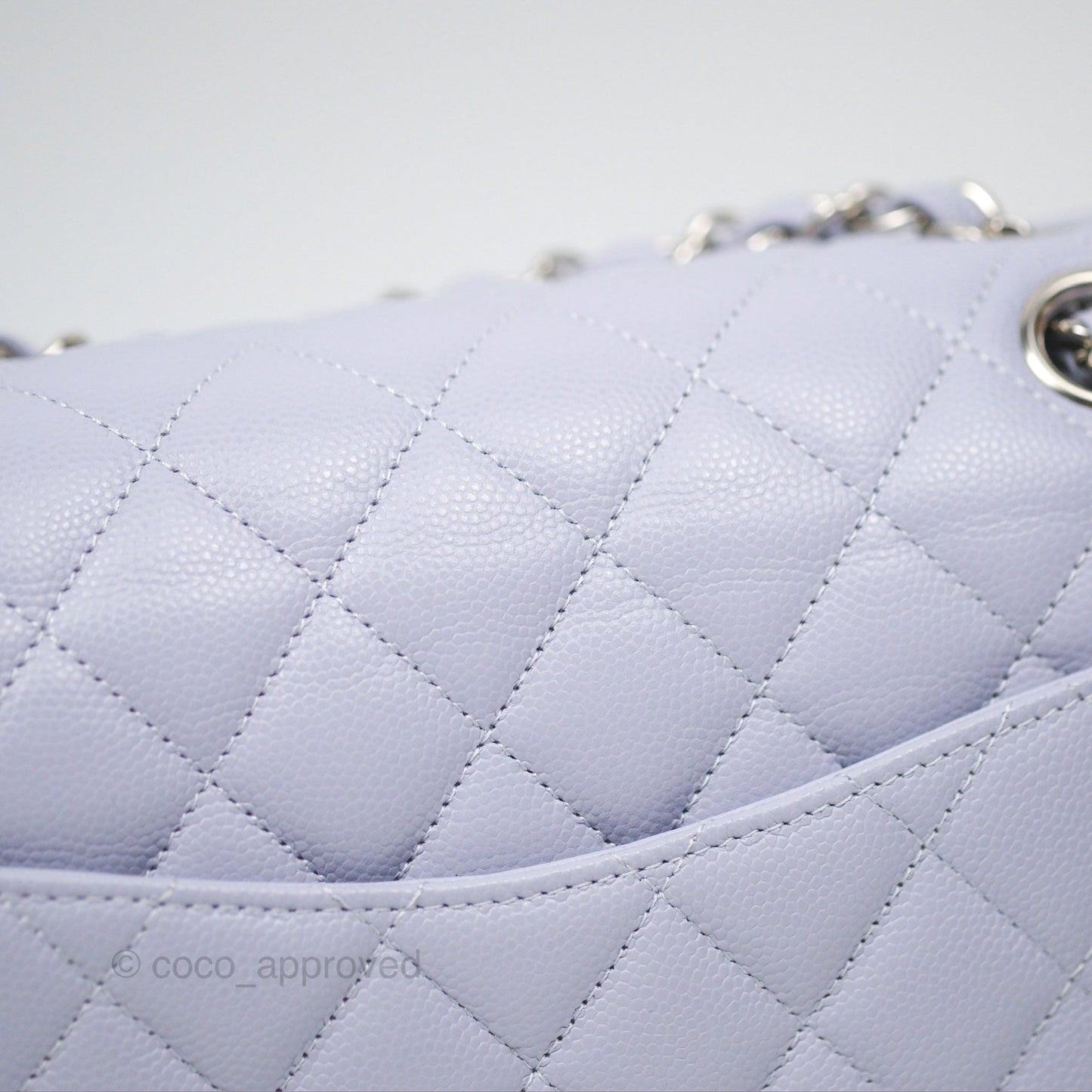 Chanel Small Classic Quilted Flap Lilac Caviar Silver Hardware 21K