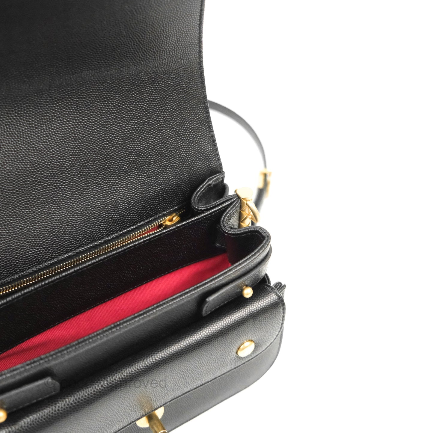 Chanel Mini Messenger Bag Black Caviar Aged Gold Hardware 21K