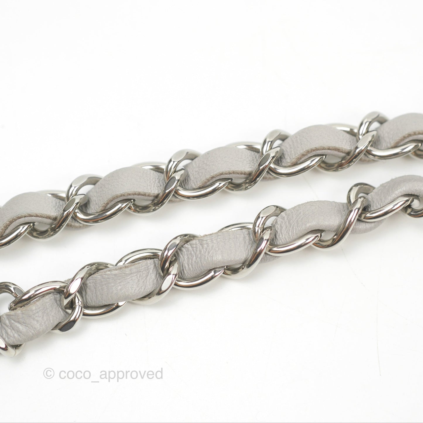 Chanel Quilted Mini Rectangular Grey Lambskin Silver Hardware