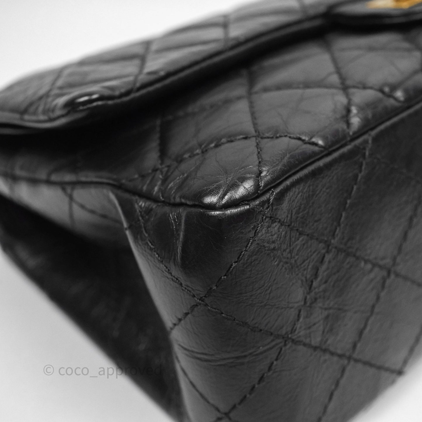 Chanel Quilted 2.55 Reissue 226 Flap Bag Black Aged Calfskin Gold Hardware