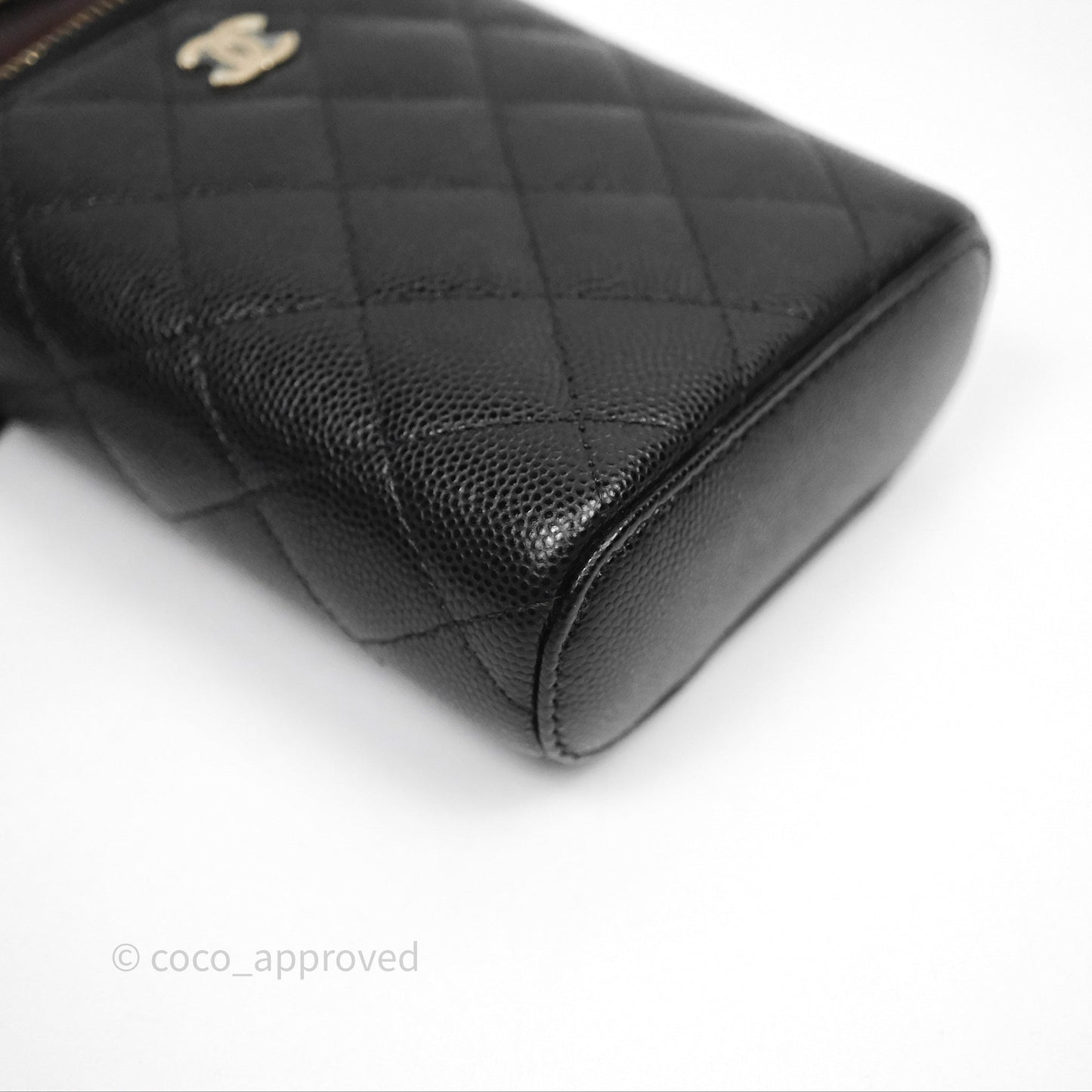 Chanel Classic Mini Vanity With Chain Black Caviar Gold Hardware