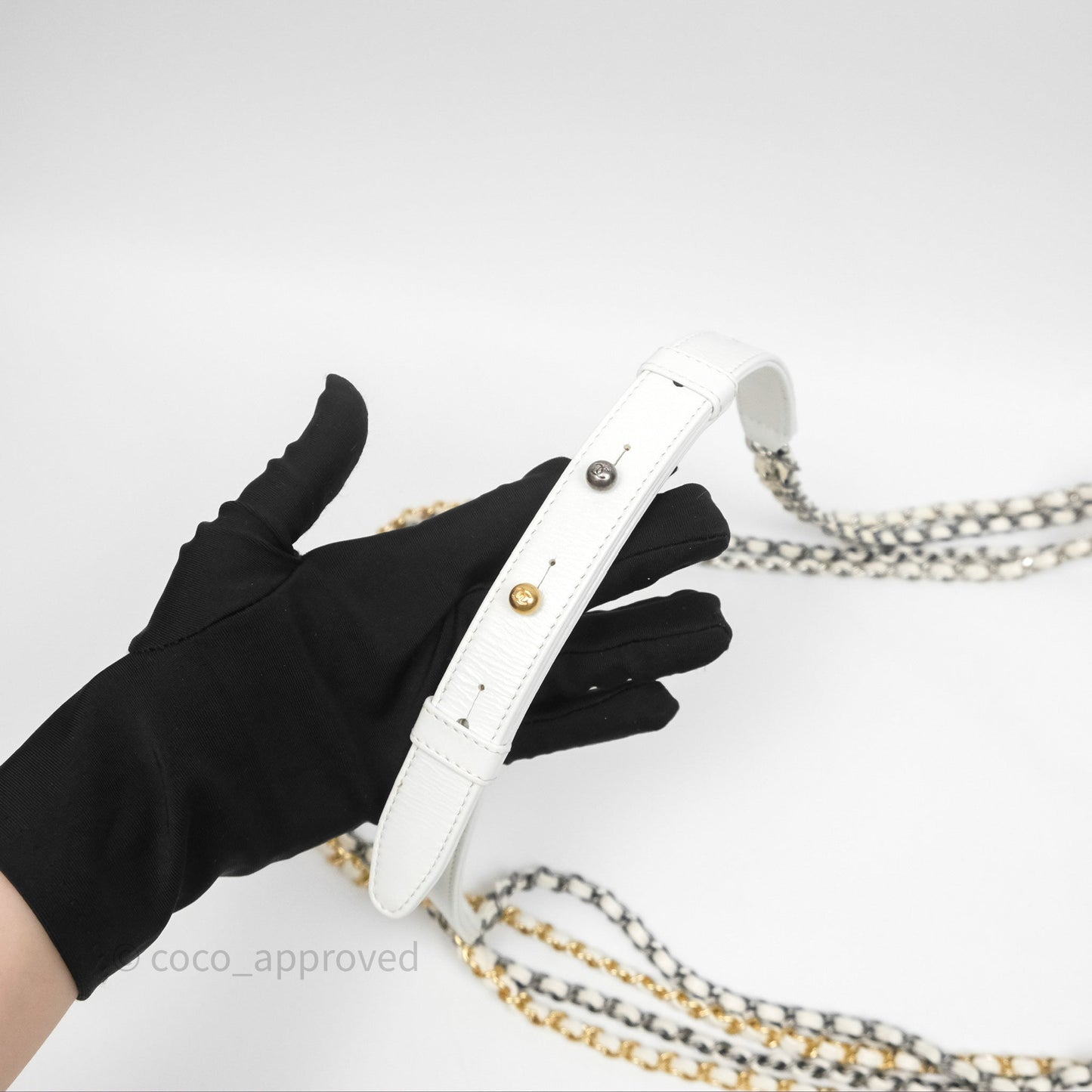 Chanel Small Gabrielle Hobo Quilted White Aged Calfskin