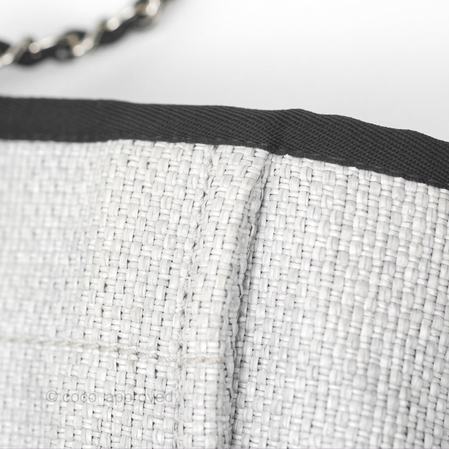 Chanel Medium Deauville Tote Light Grey Canvas