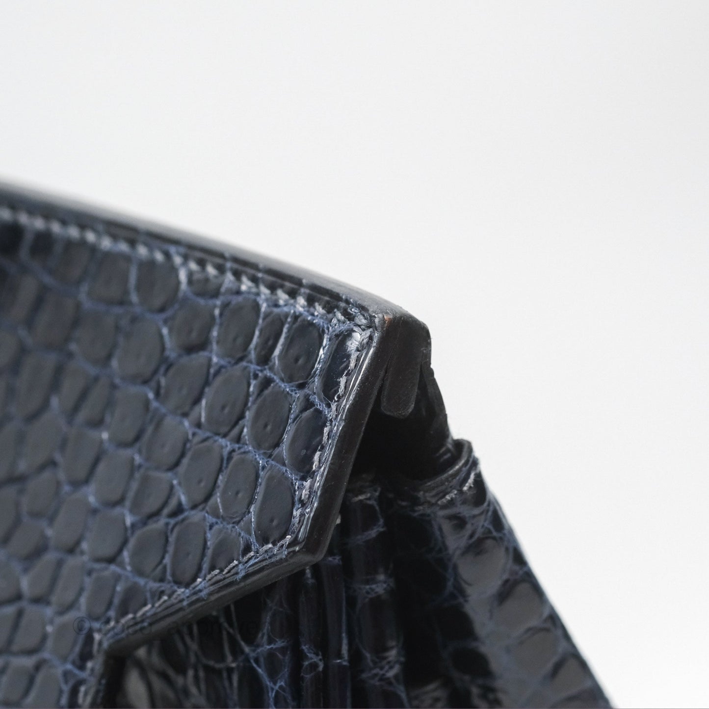 Hermès Birkin 35 Porosus Marine 78 Palladium Hardware