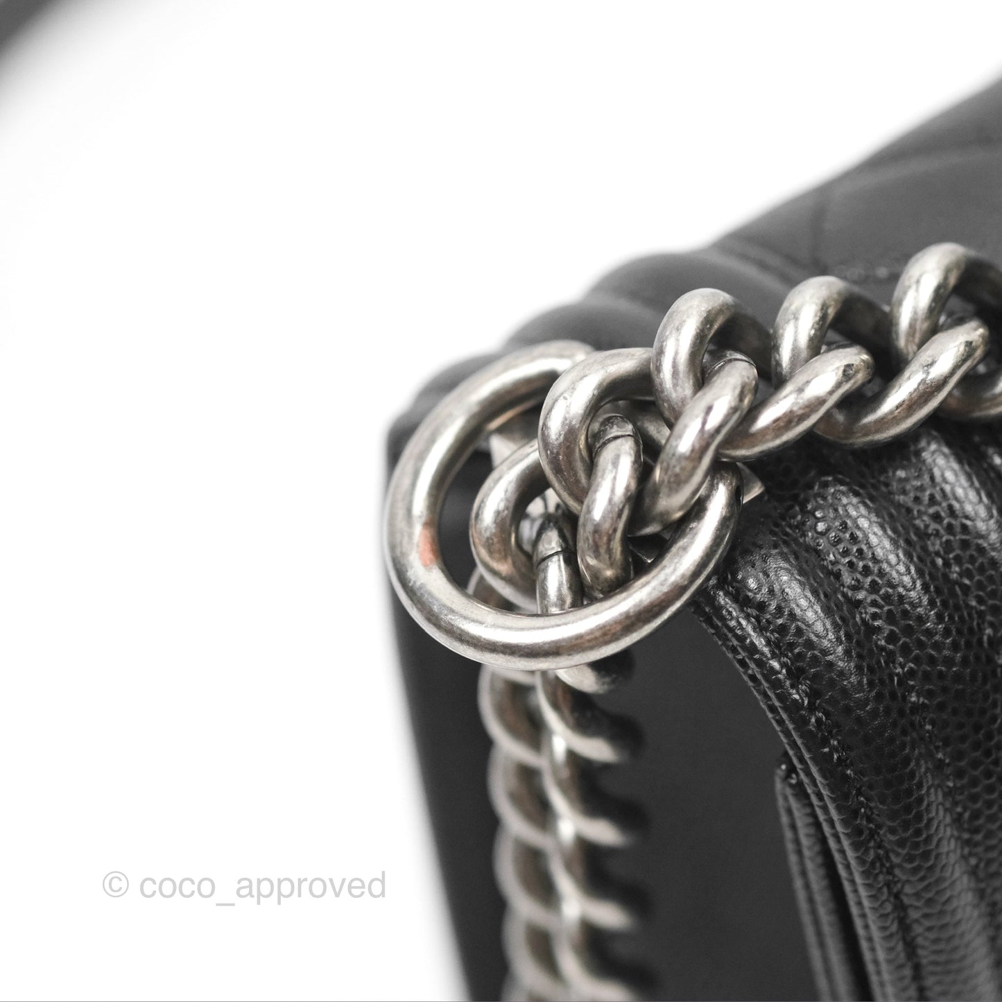 Chanel Quilted Medium Boy Black Caviar Ruthenium Hardware