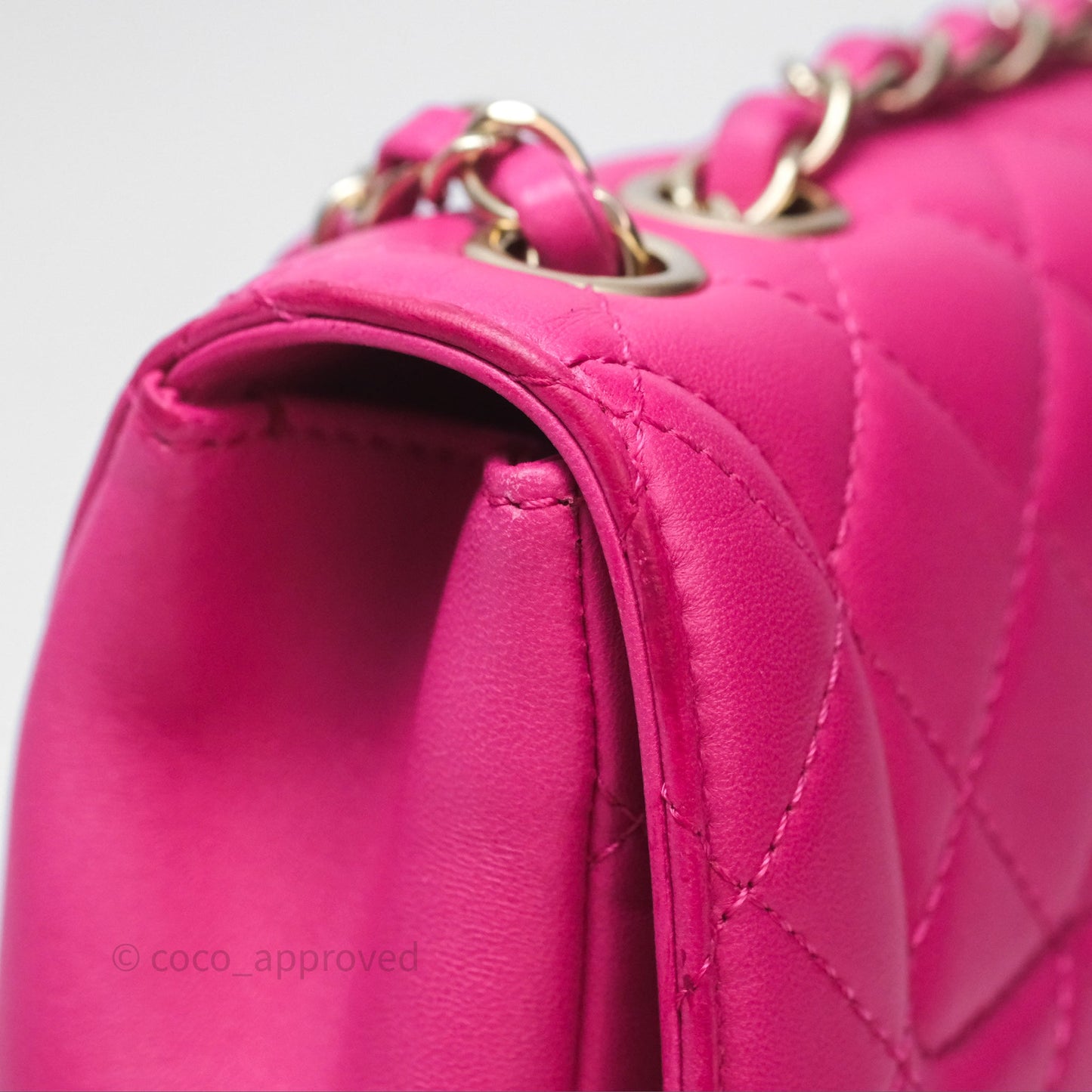 Chanel Quilted Mini Mademoiselle Chic Flap Dark Pink Lambskin Aged Gold Hardware