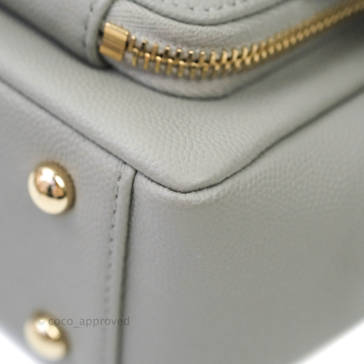Chanel Quilted Small Business Affinity Flap Grey Caviar Gold Hardware