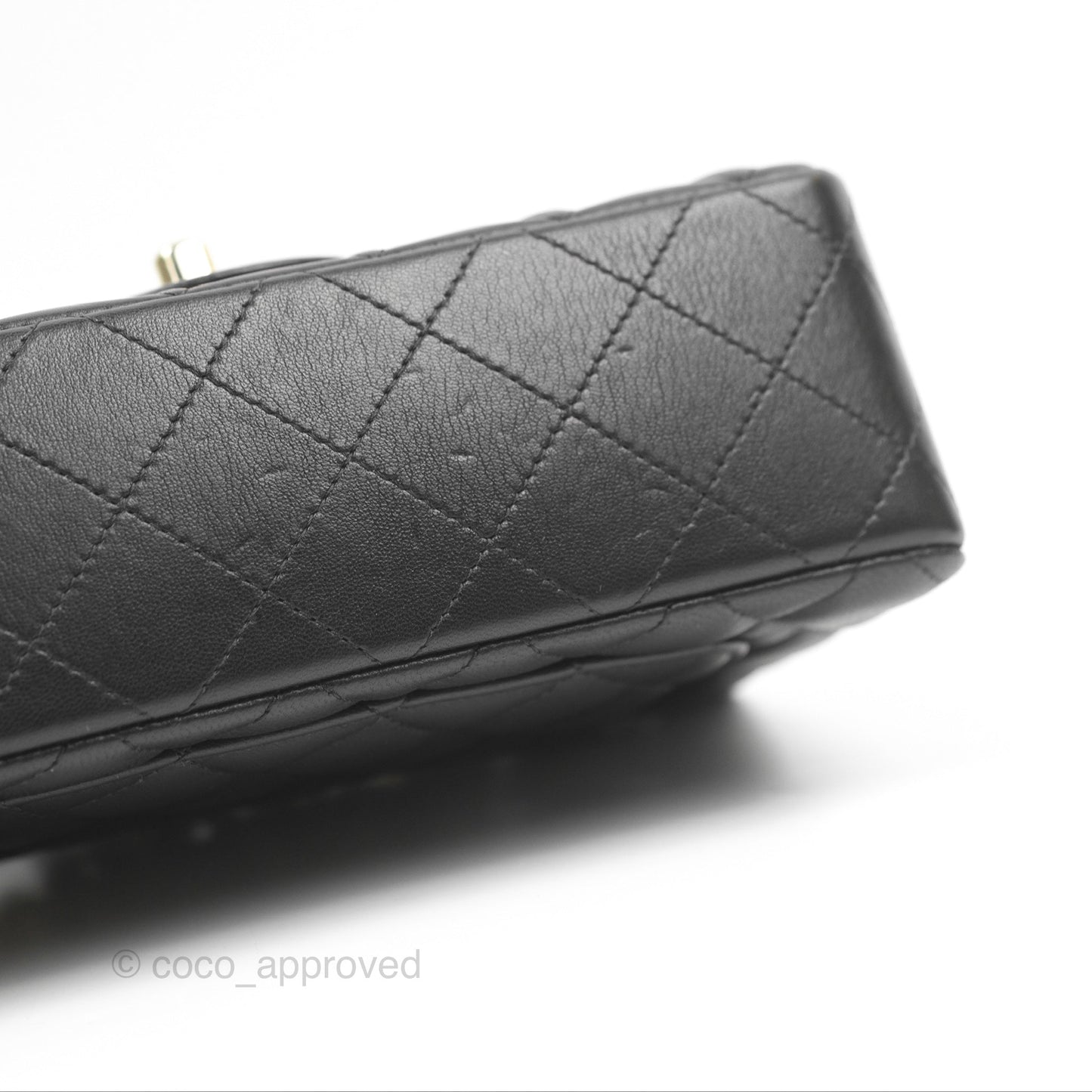 Chanel Quilted Mini Rectangular Black Lambskin Gold Hardware