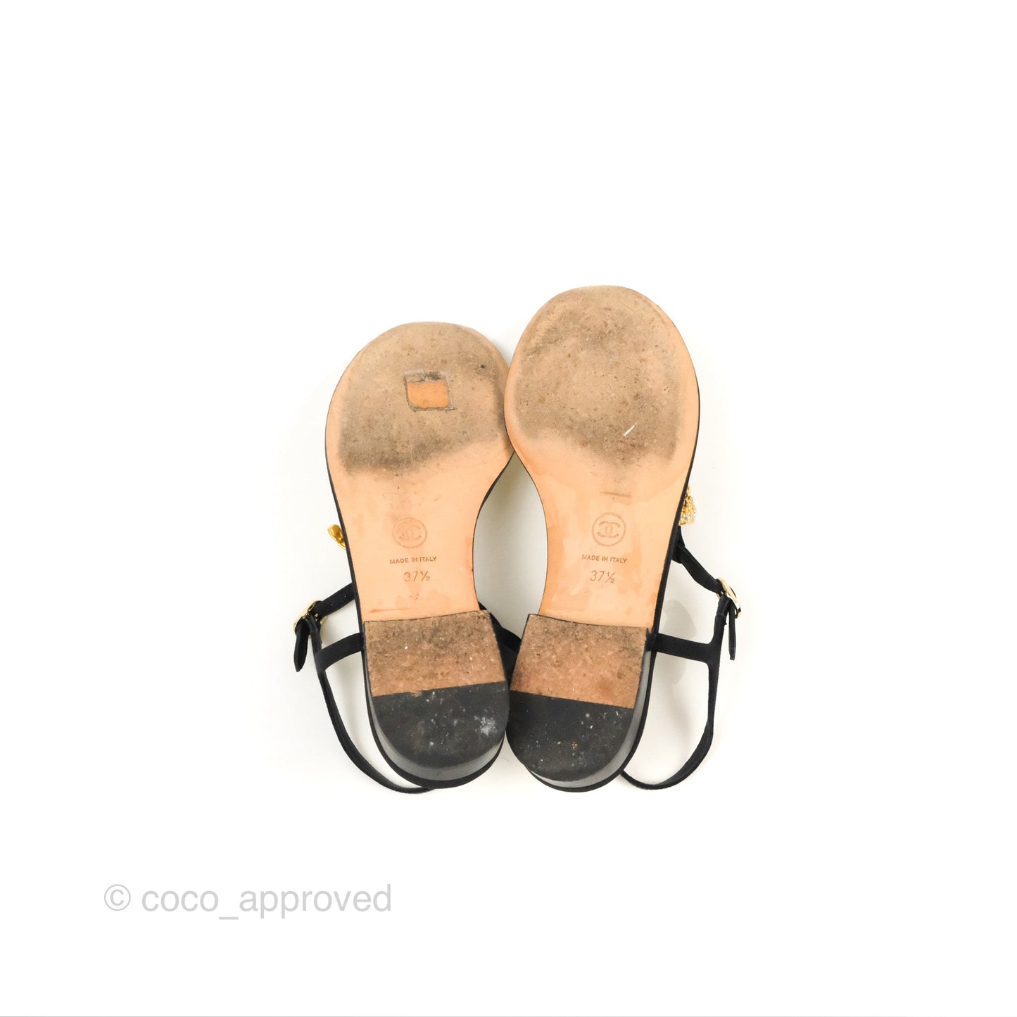 Chanel Jeweled CC Thong Sandals 37.5
