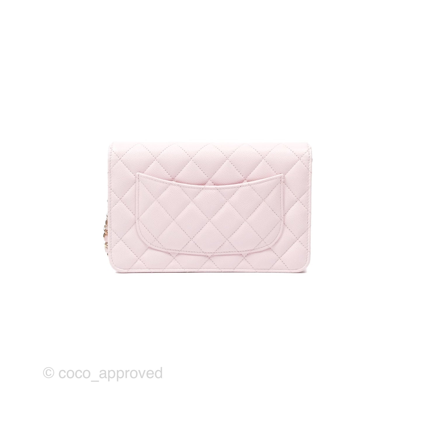 Chanel Classic Quilted Wallet On Chain WOC Sakura Pink Caviar Gold Hardware