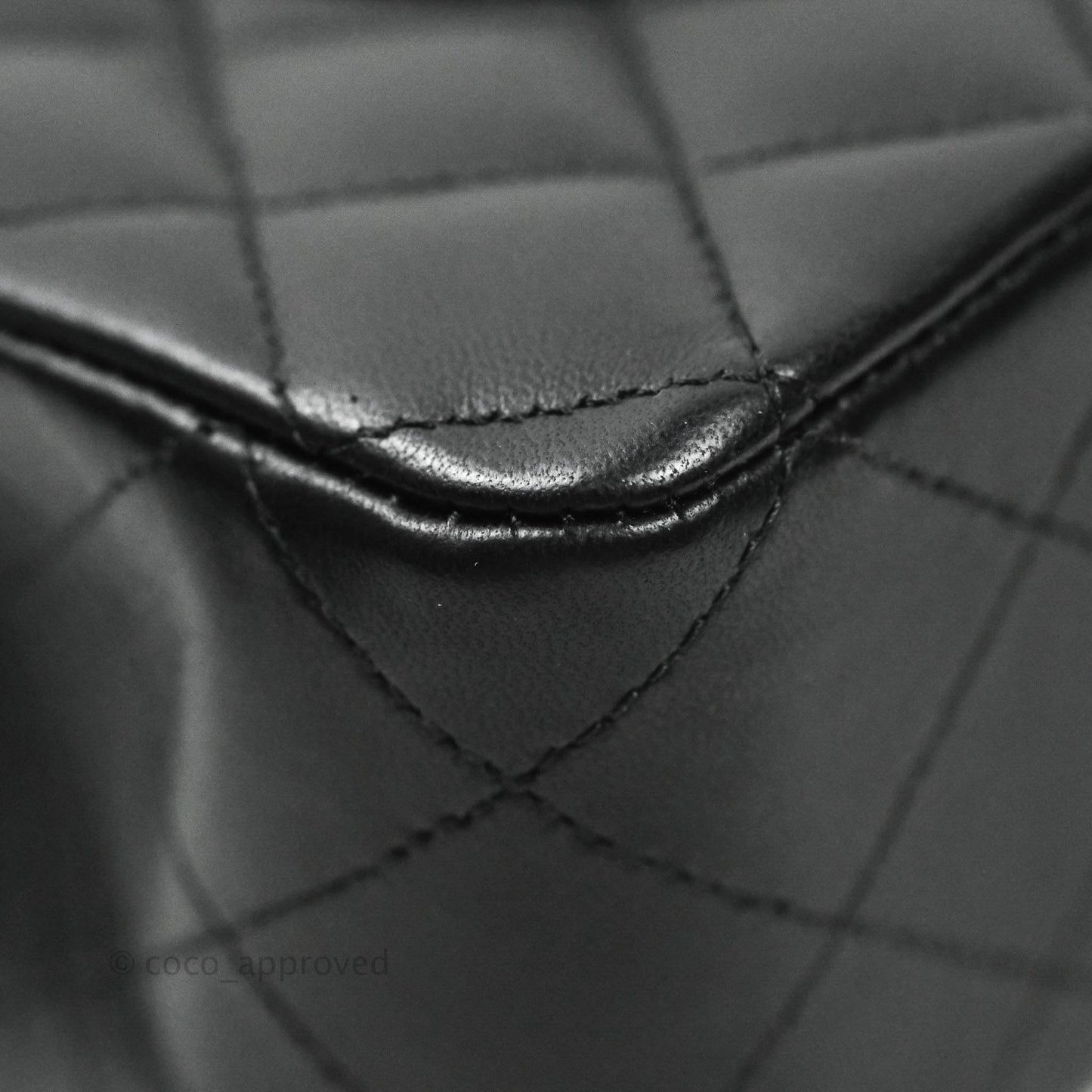 Chanel Classic M/L Medium Double Flap Black Lambskin Silver Hardware