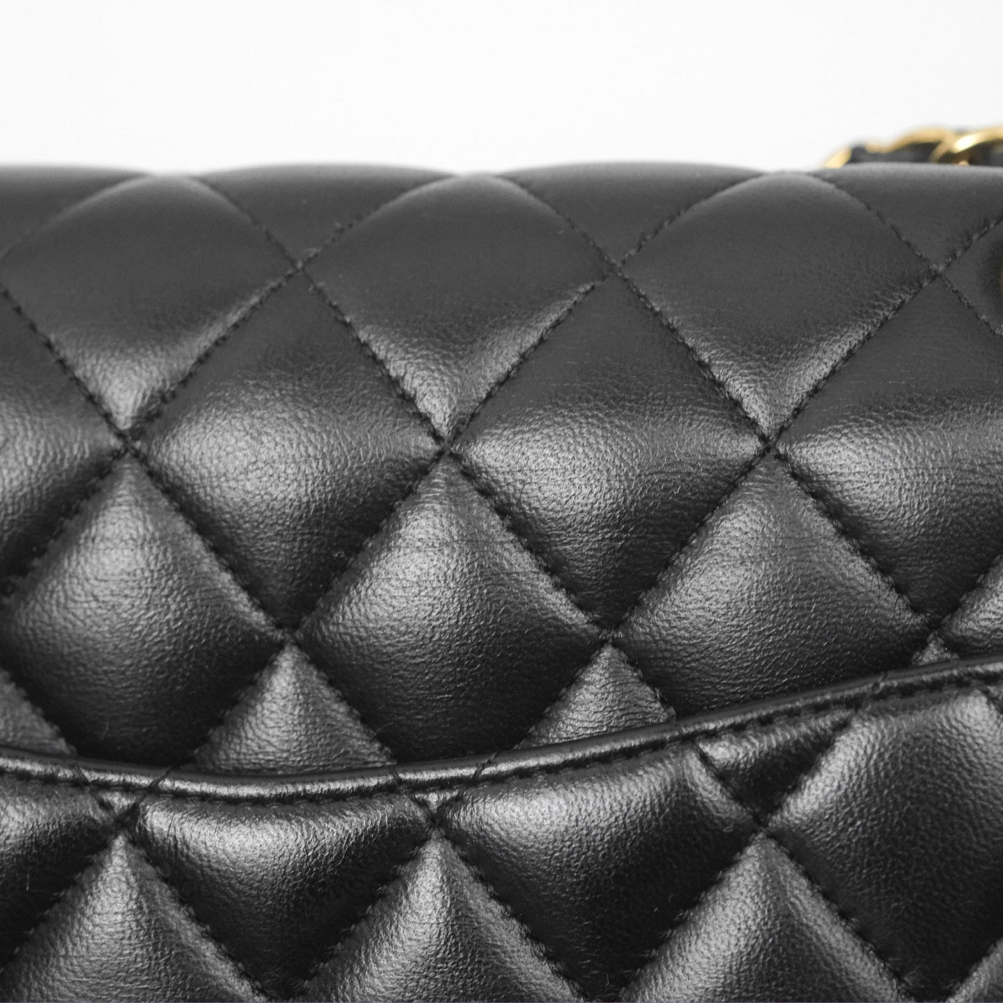 Chanel Small Classic Quilted Flap Black Lambskin Gold Hardware
