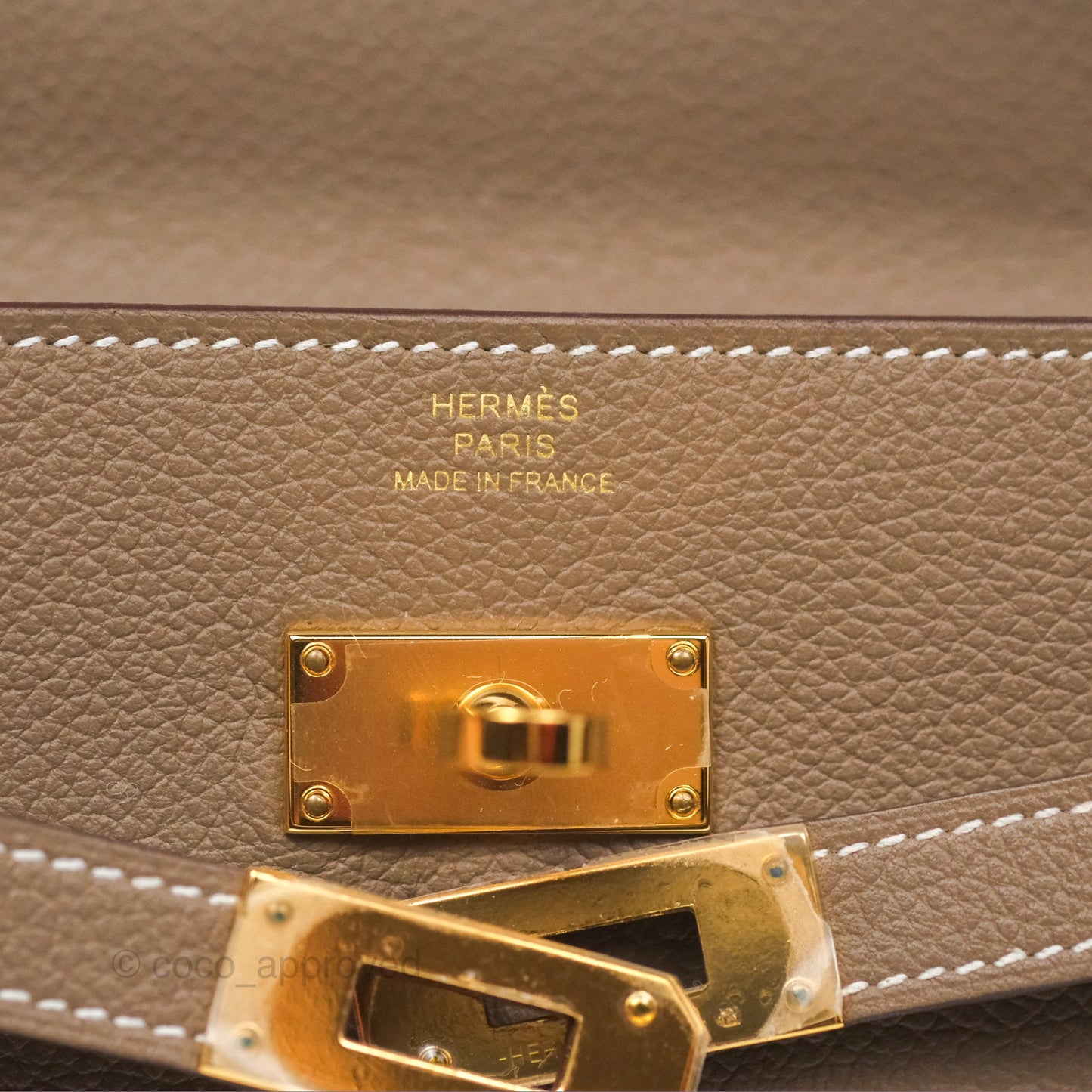 Hermès Kelly To Go Wallet Etoupe Evercolor Gold Hardware