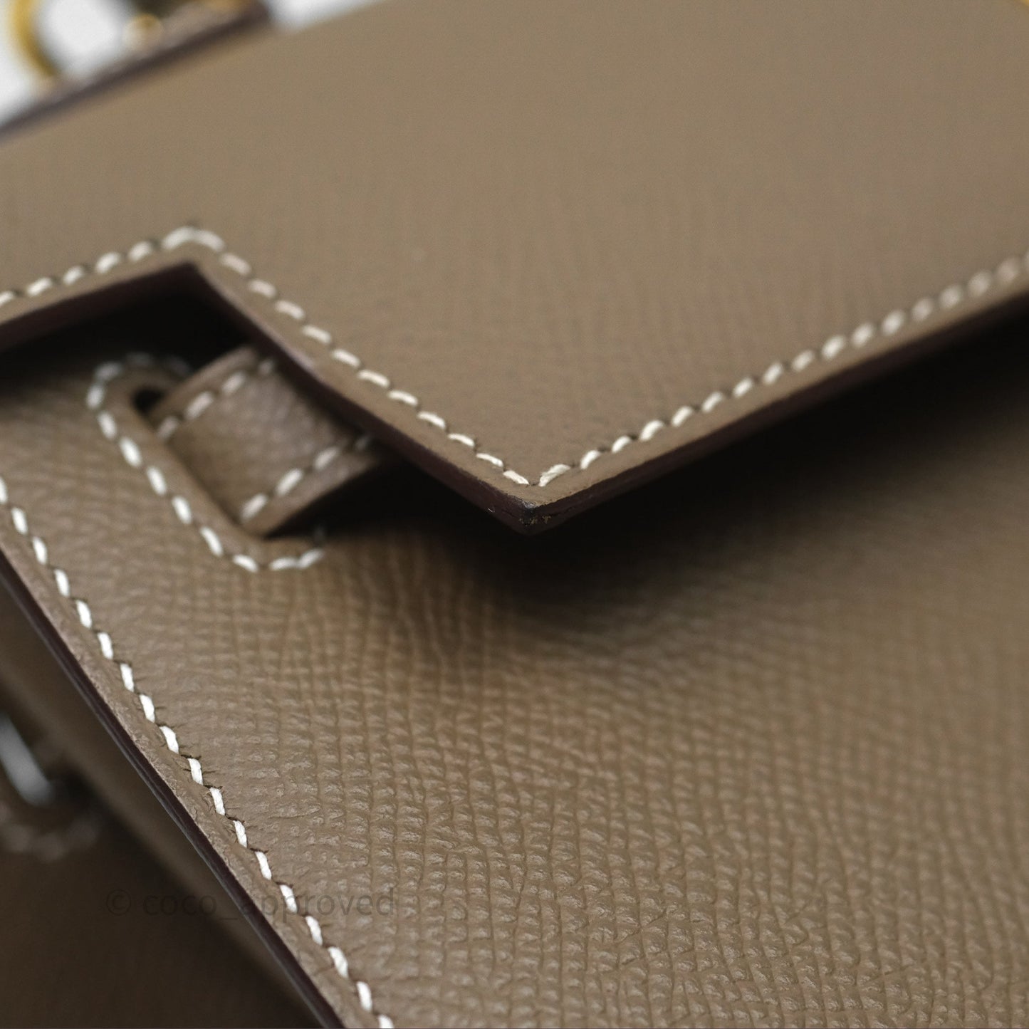 Hermès Kelly 25 Sellier Etoupe Epsom Gold Hardware