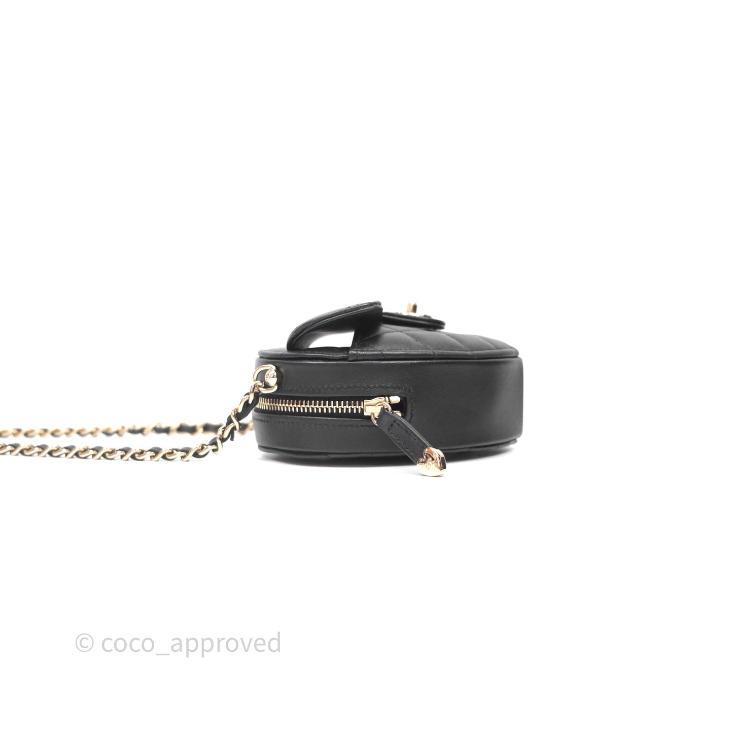 Chanel Small Heart Bag Black Lambskin Gold Hardware