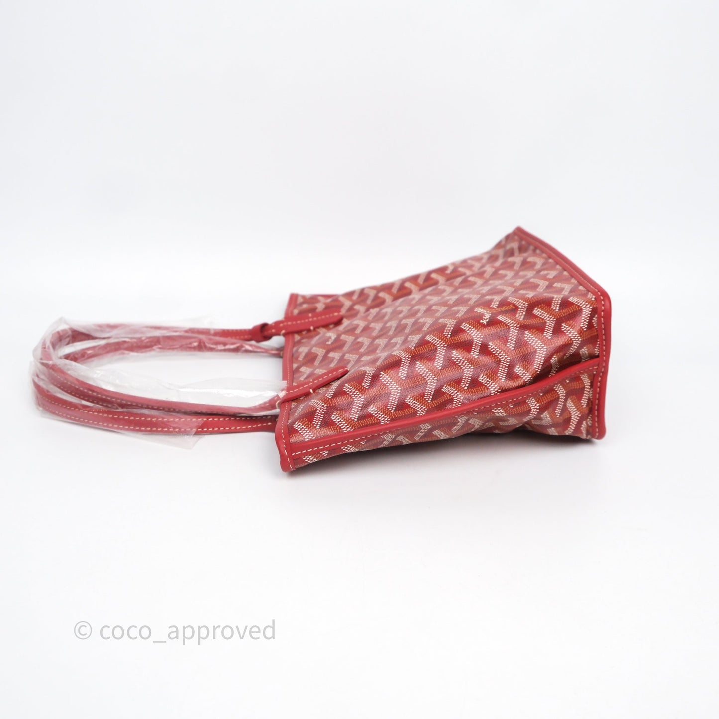 Goyard Anjou Mini Tote Bag Red Goyardine Canvas