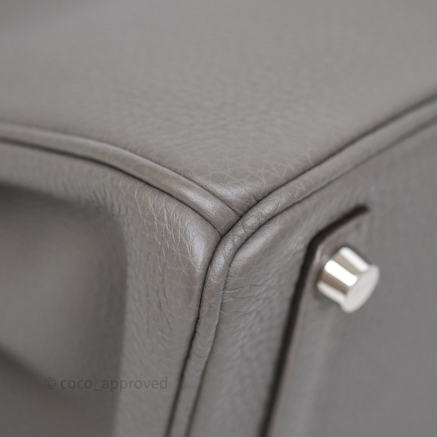 Hermès Birkin 25 Retourne Gris Etain 8F Togo Palladium Hardware