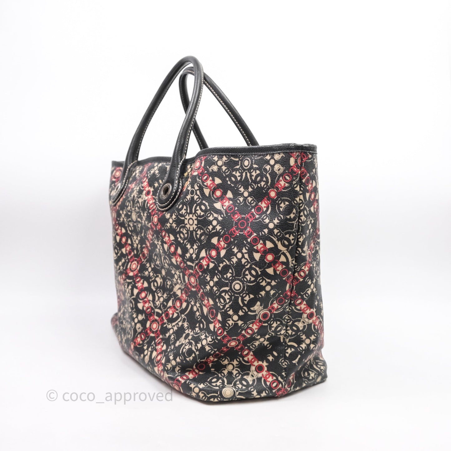 Chanel CC Print Logo Tote Bag Black