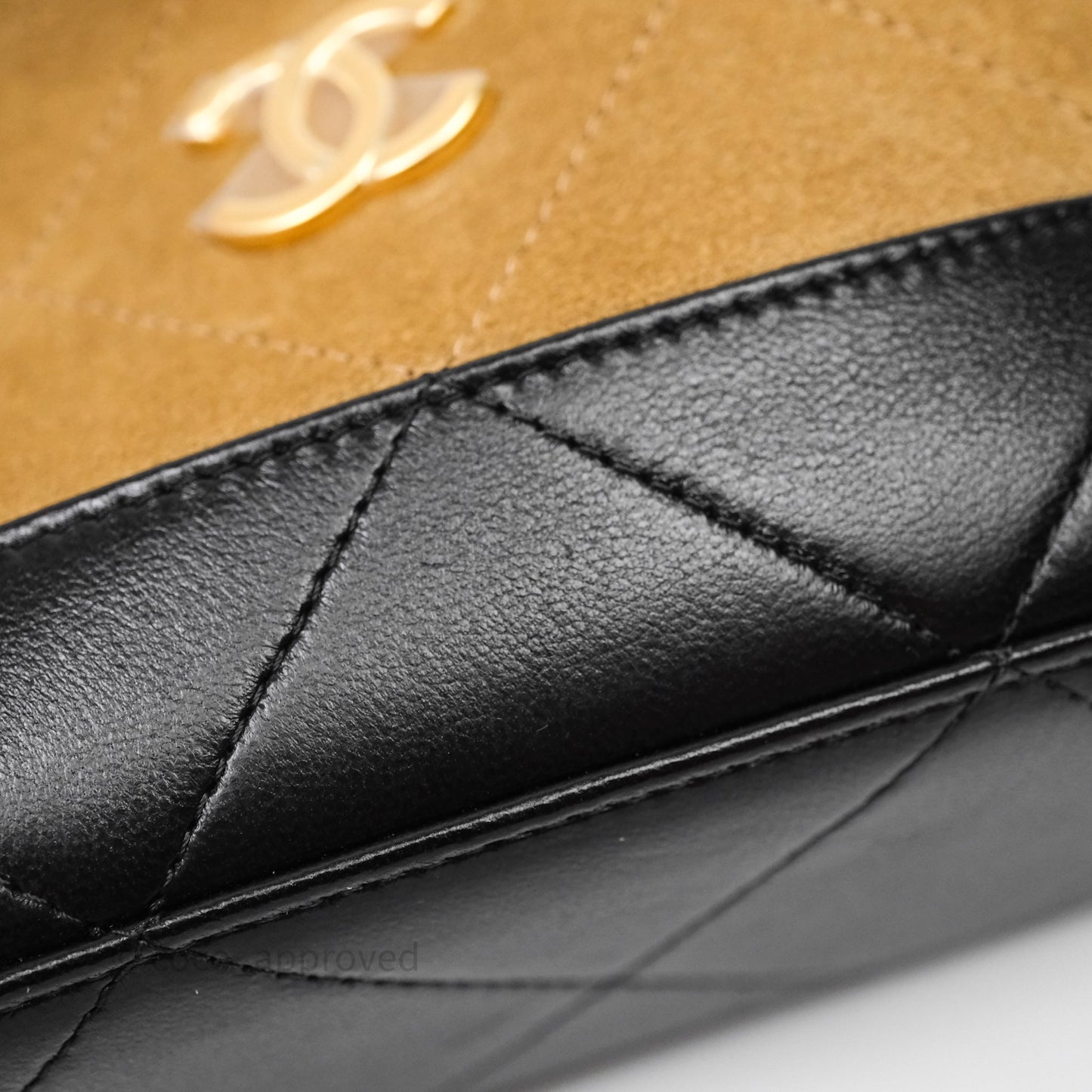 Chanel Hobo with Chain Brown Suede/ Black Calfskin Gold Hardware