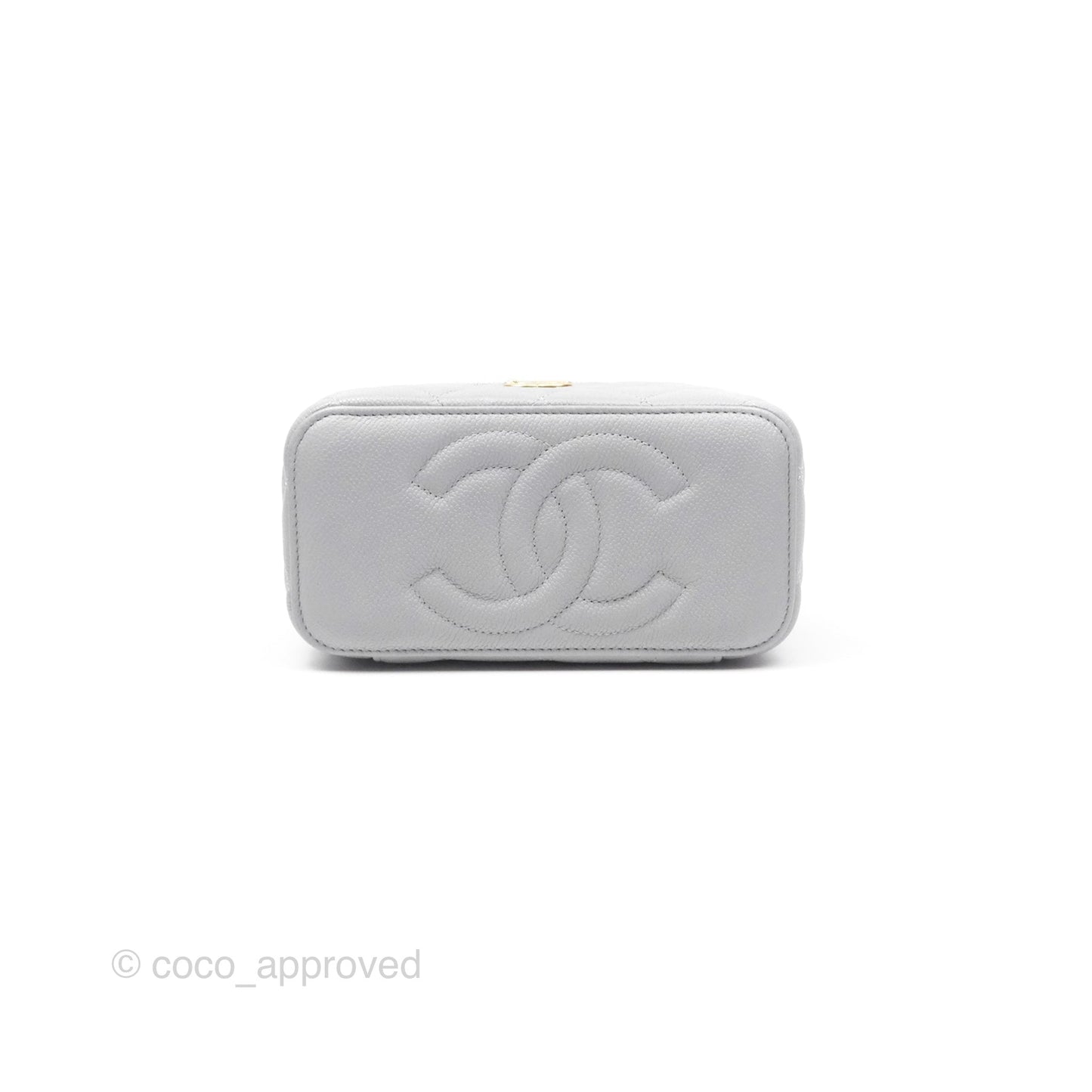 Chanel Vanity with Heart Adjustable Chain Grey Caviar Aged Gold Hardware
