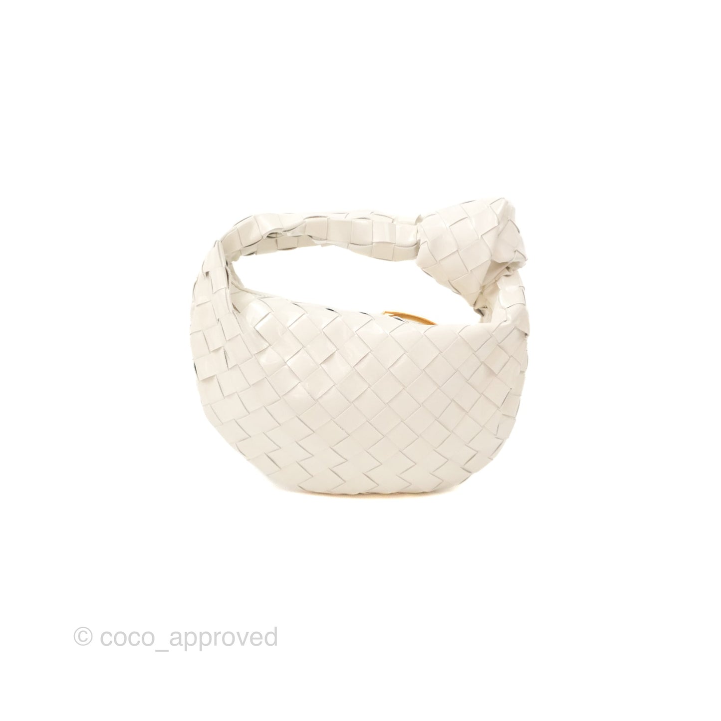 Bottega Veneta Mini Jodie Bag Intrecciato White Patent