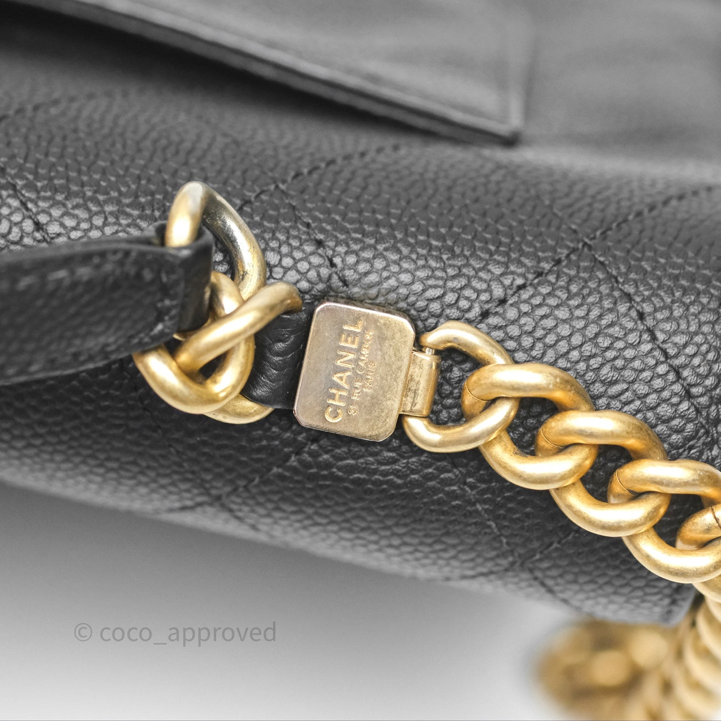 Chanel Small Chic Affinity Grained Calfskin Black Aged Gold Hardware