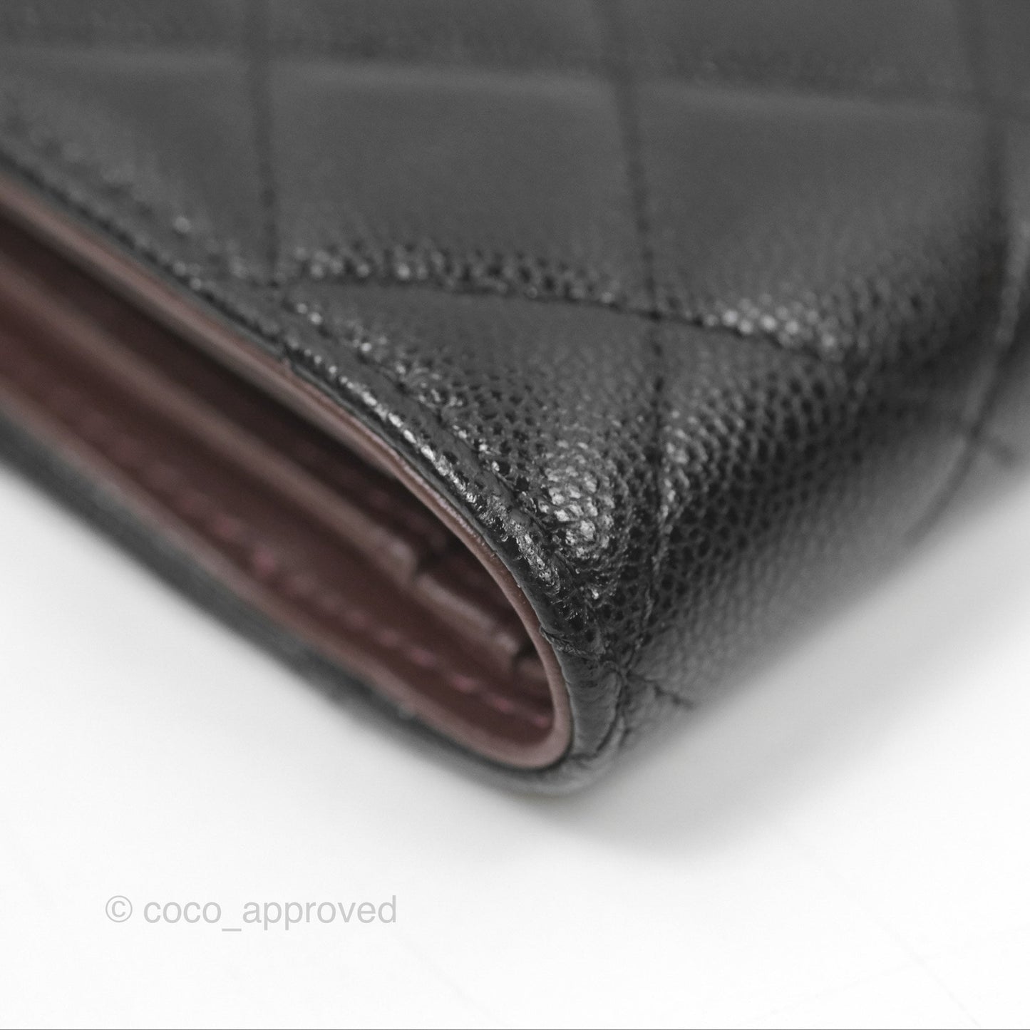 Chanel Compact Wallet Black Caviar Gold Hardware 23A