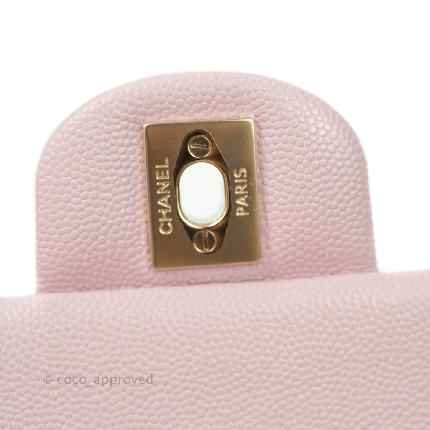 Chanel M/L Medium Double Flap Bag Lilac Rose Clair Caviar Gold Hardware 21S