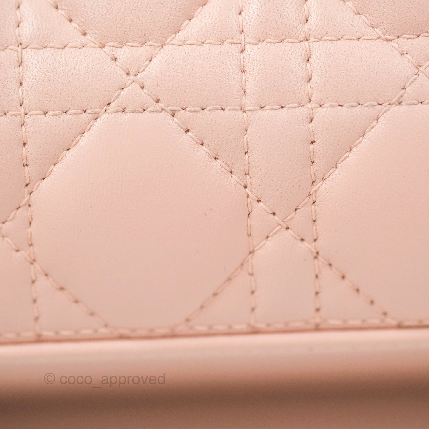 Christian Dior Medium Lady Dior Cannage Light Pink Lambskin Gold Hardware