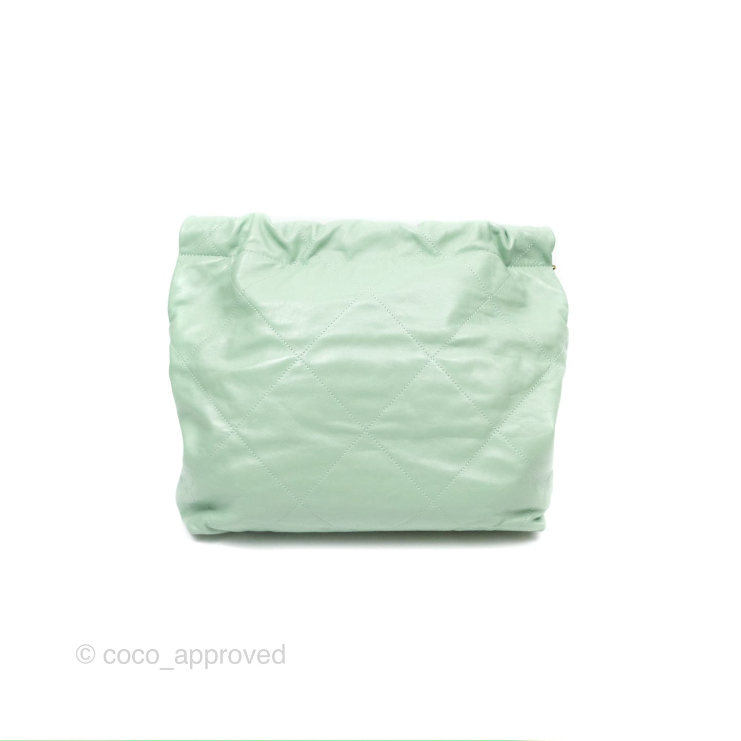 Chanel 22 Small Mint Green Shiny Aged Calfskin Aged Gold Hardware