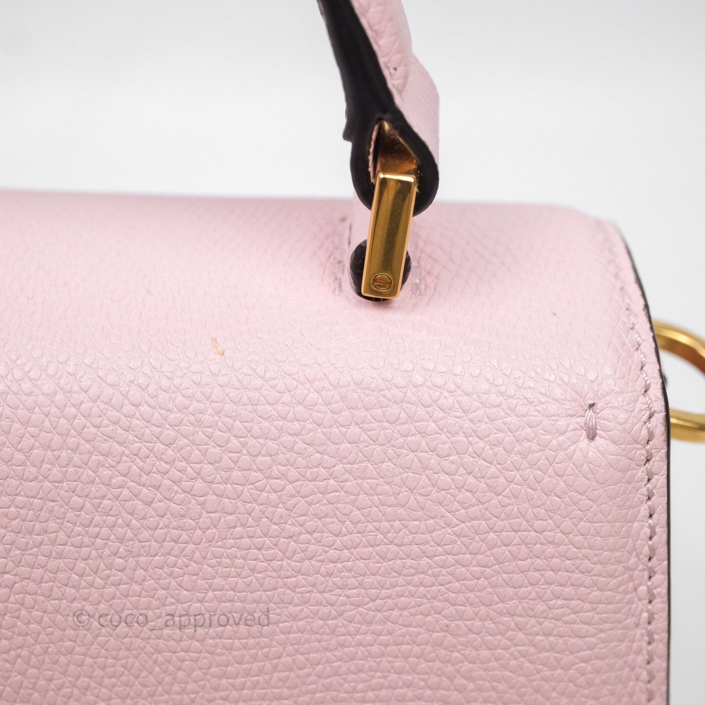 Valentino Garavani Small Vsling Grainy Calfskin Bag Light Pink Aged Gold Hardware