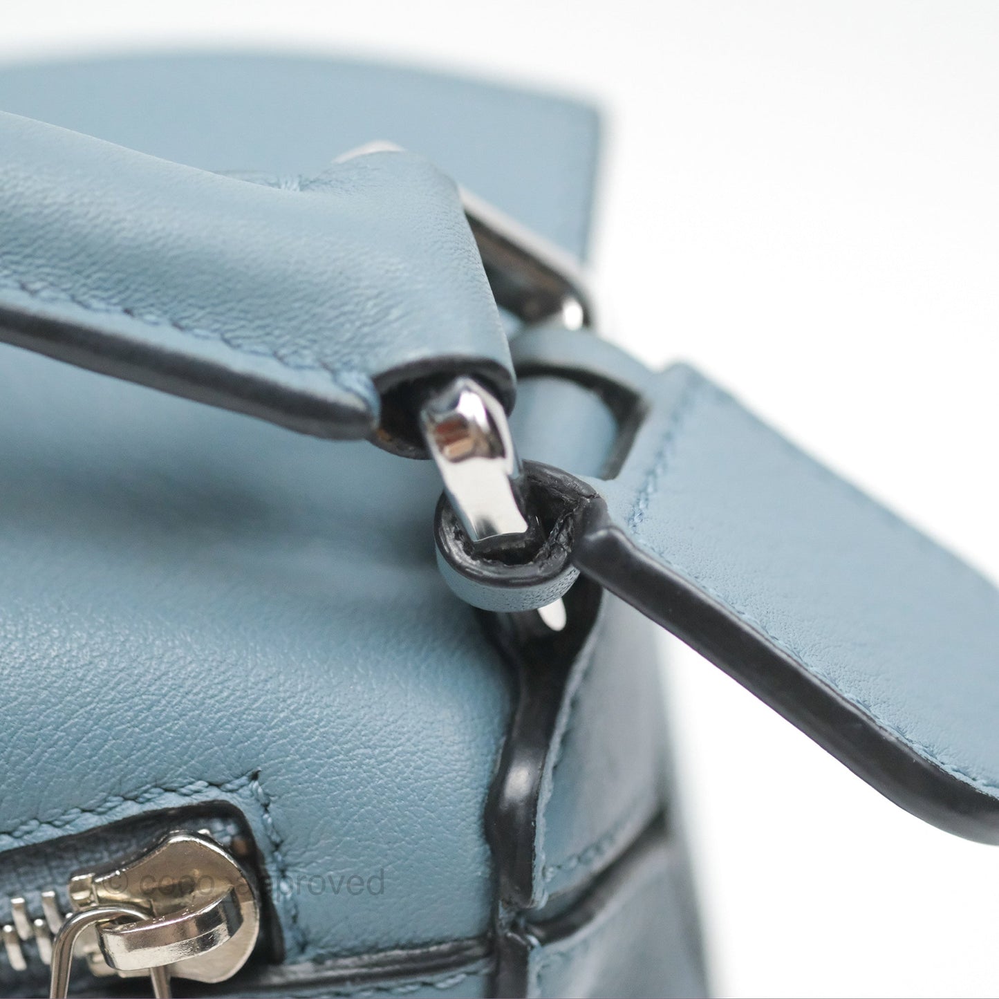 Loewe Small Puzzle Bag Stone Blue Calfskin Gold Hardware