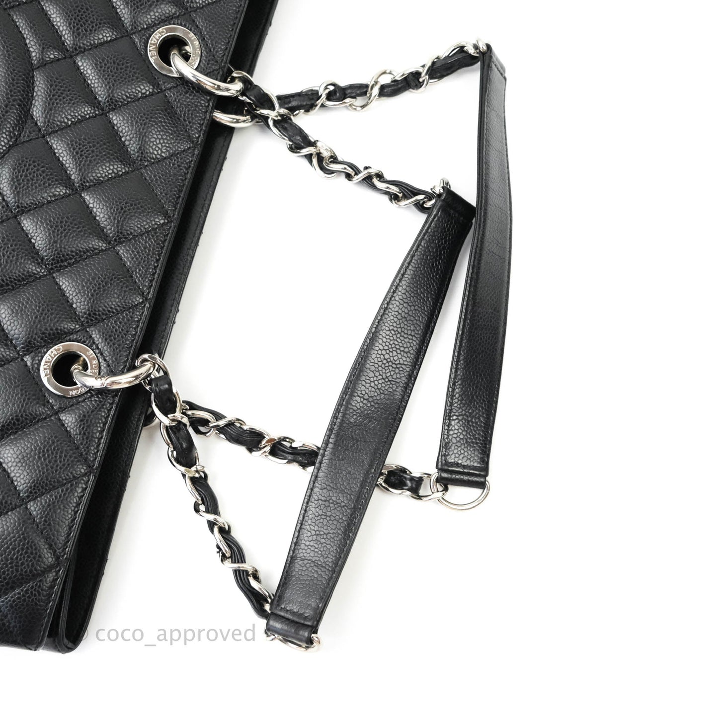 Chanel GST XL Black Caviar Silver Hardware