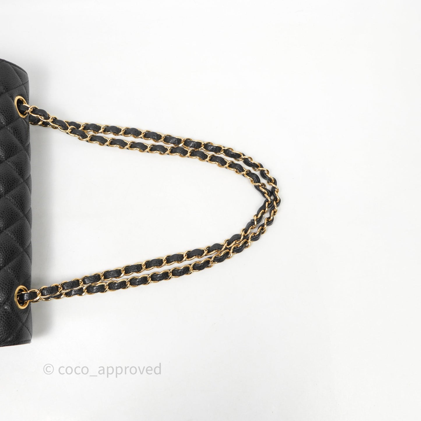 Chanel Classic M/L Medium Flap Quilted Black Caviar Gold Hardware
