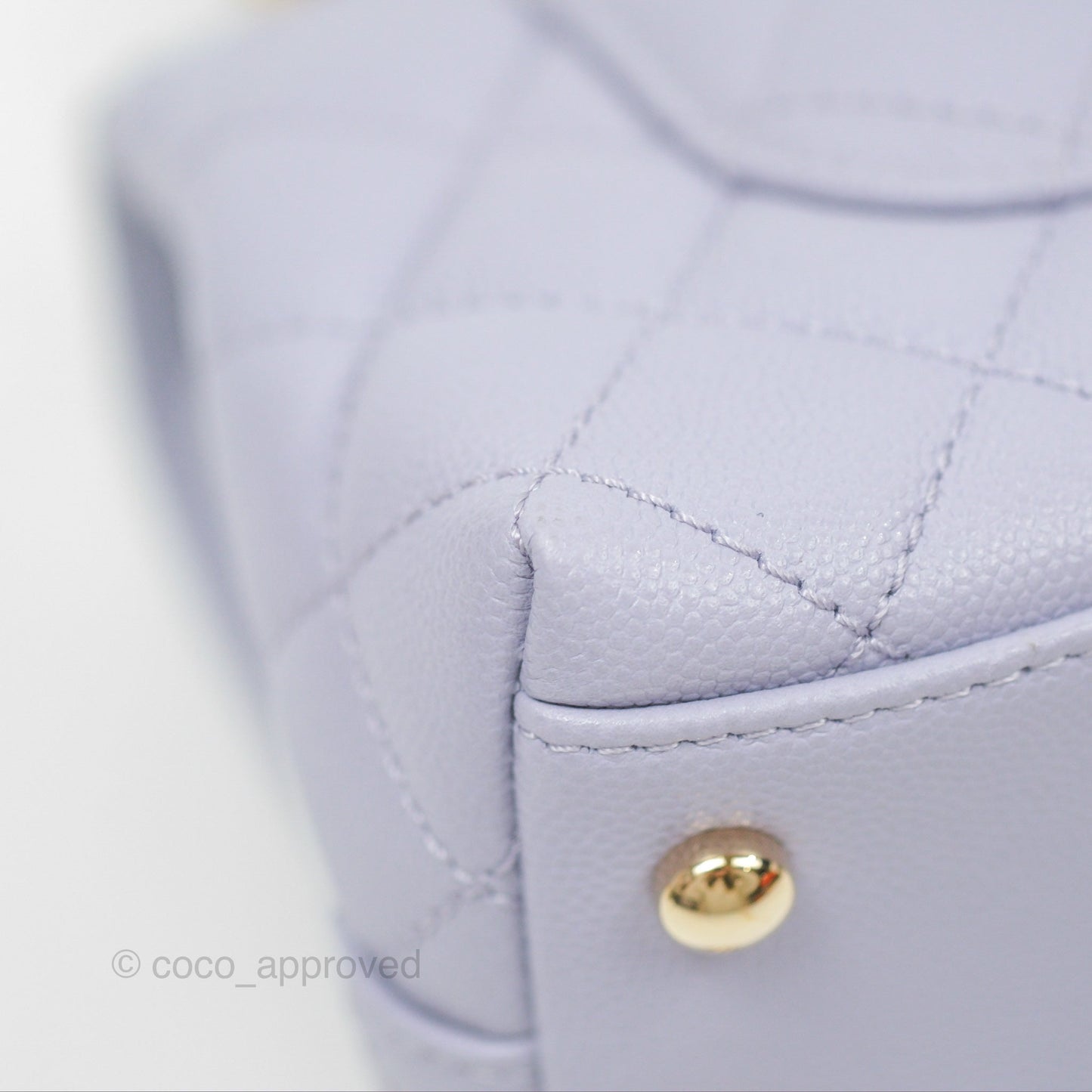 Chanel Mini Coco Handle Lilac Caviar Gold Hardware