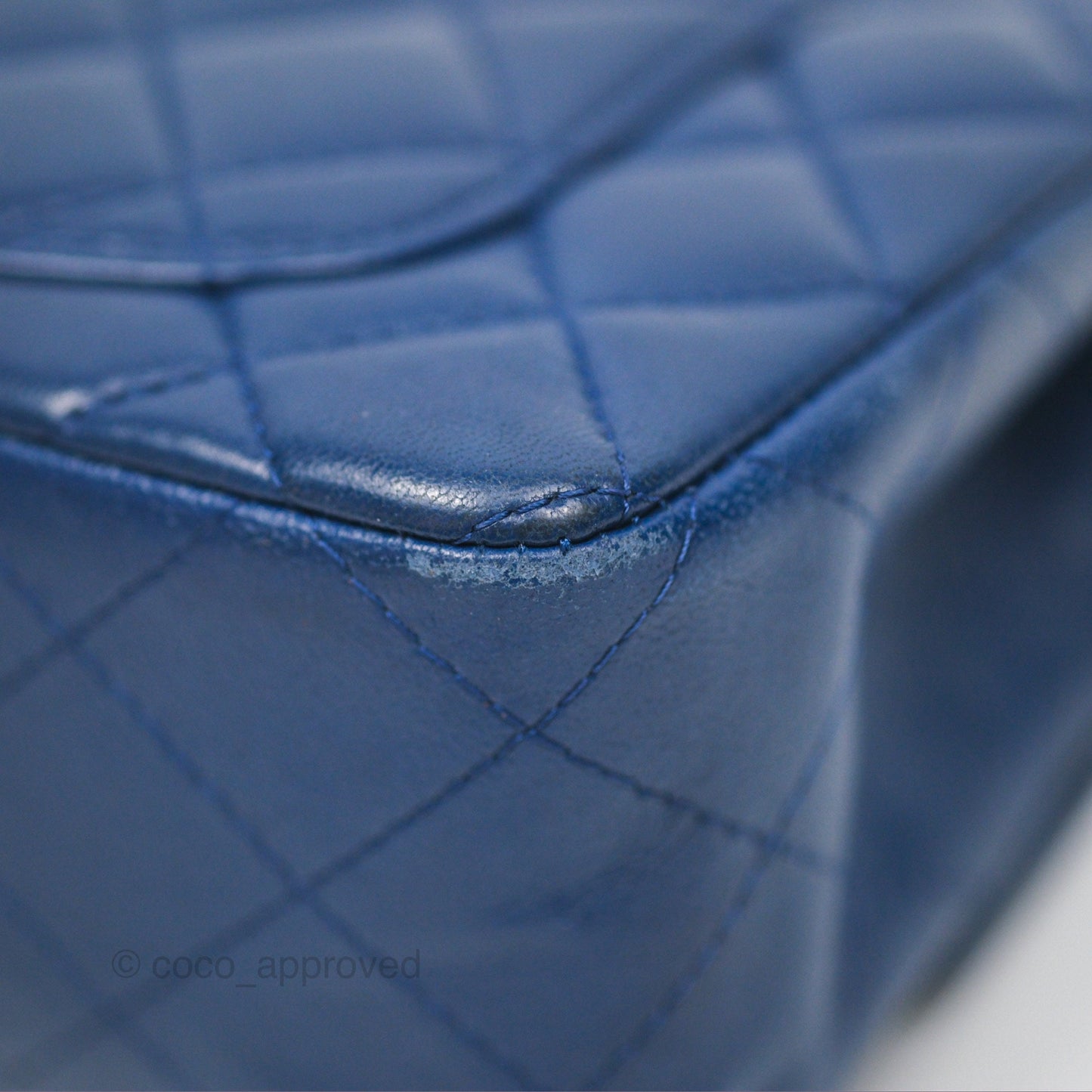 Chanel Mini Rectangular Flap Quilted Navy Lambskin Silver Hardware