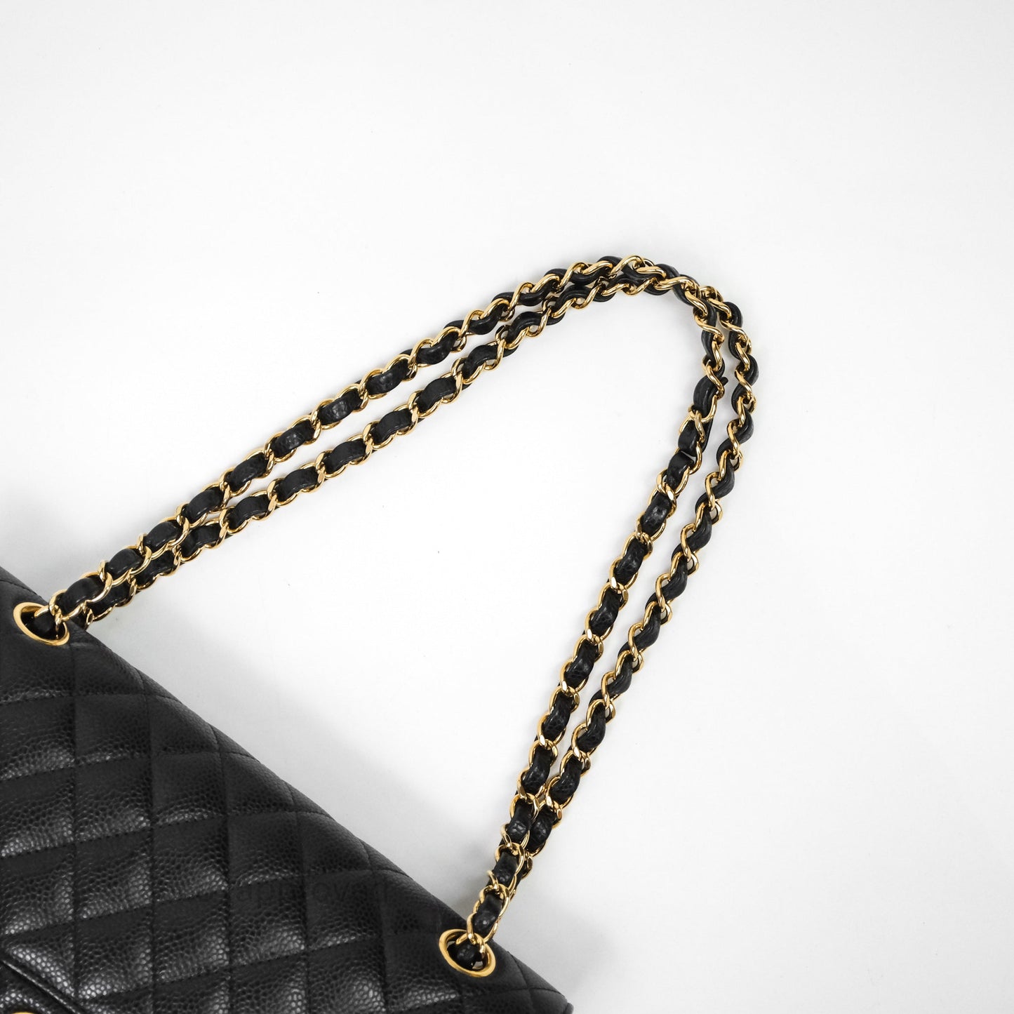 Chanel Classic M/L Medium Flap Quilted Black Caviar Gold Hardware