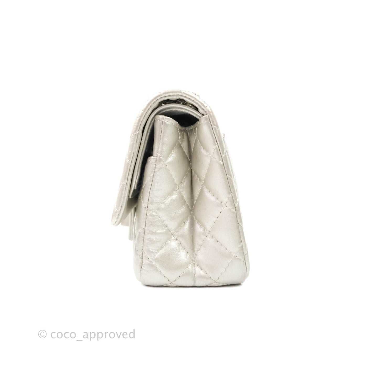 Chanel Reissue Quilted Aged Calfskin Metallic Silver Matte Silver Hardware 225