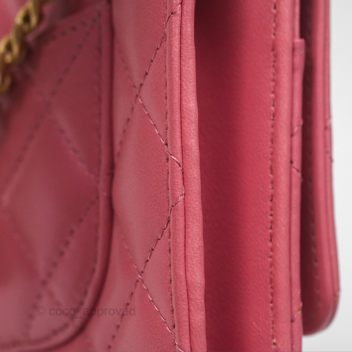 Chanel All Slide Wallet on Chain WOC Adjustable Chain Quilted Pink Lambskin
