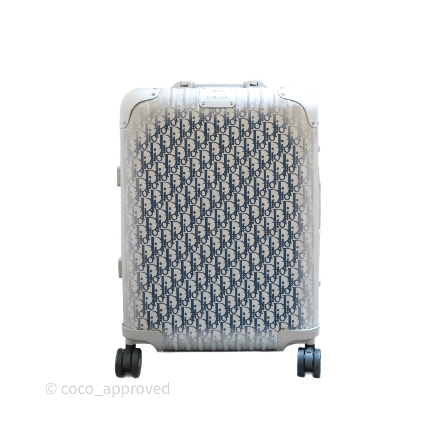 Dior x Rimowa Carry-On Suitcase Gradient Blue Dior Oblique Aluminum