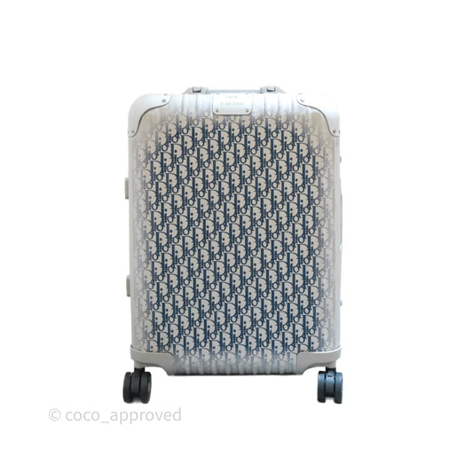 Dior x Rimowa Carry-On Suitcase Gradient Blue Dior Oblique Aluminum