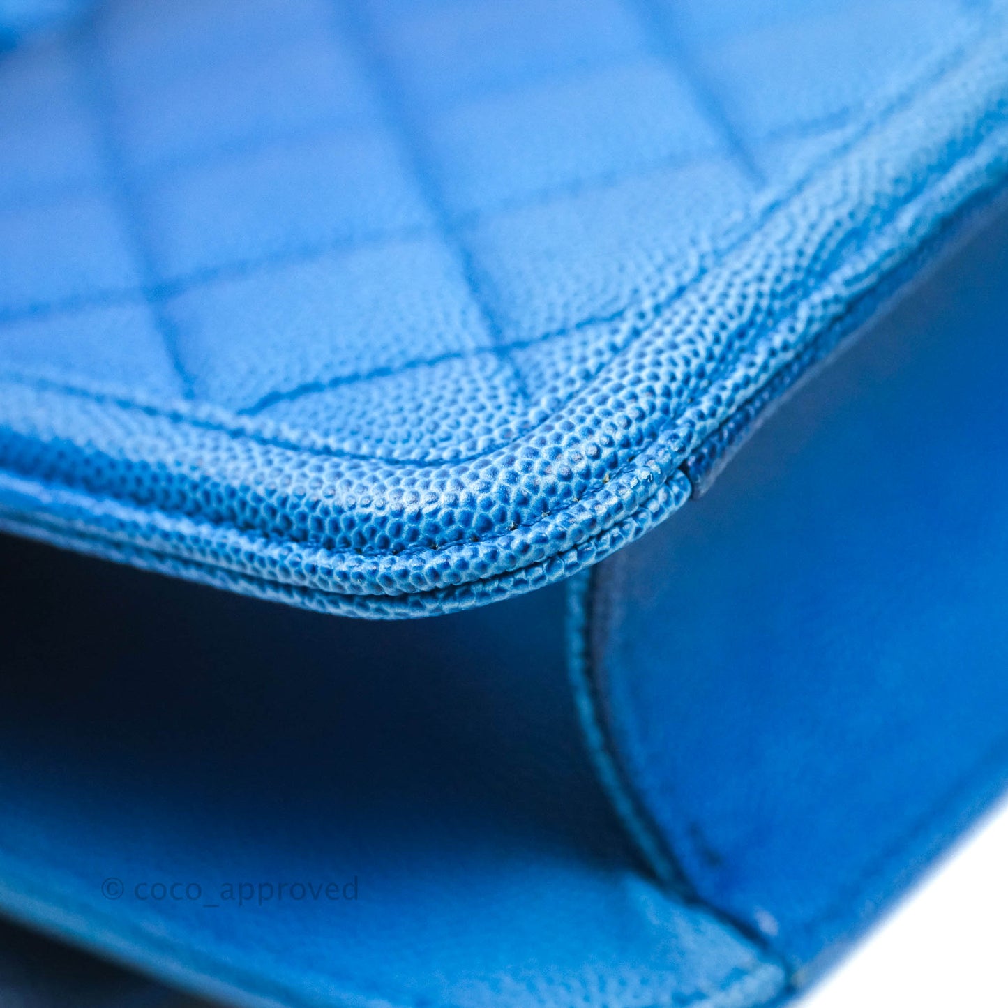 Chanel Quilted Sunset On The Sea Blue Flap Bag Caviar Aged Gold Hardware