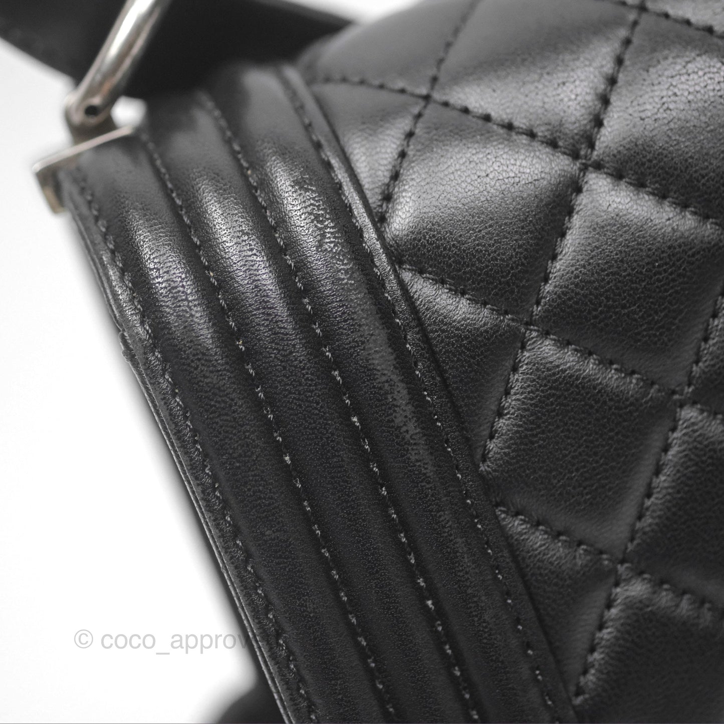 Chanel Medium Boy Quilted Black Lambskin Ruthenium Hardware