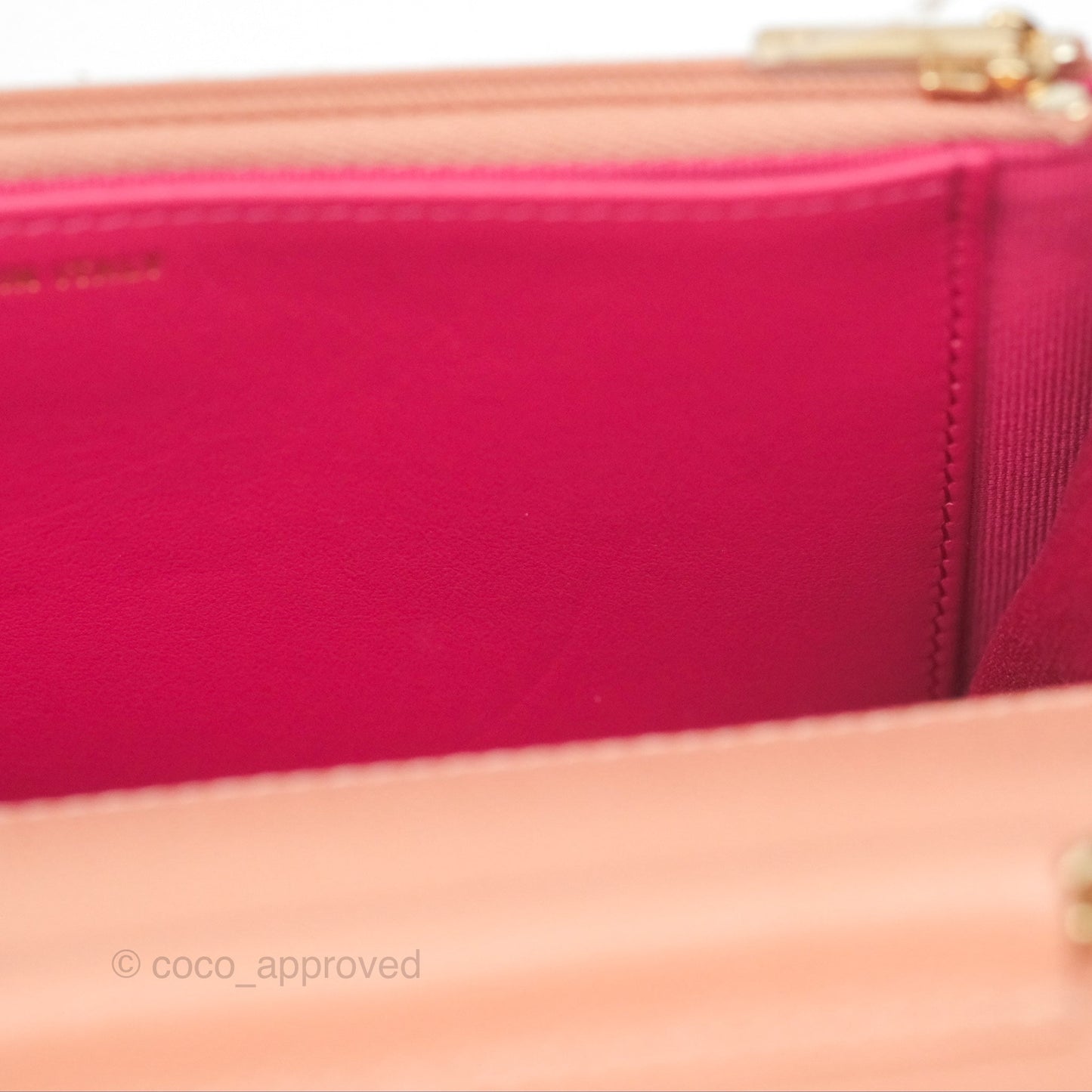Chanel Quilted Wallet On Chain WOC Rosy Beige Caviar Gold Hardware