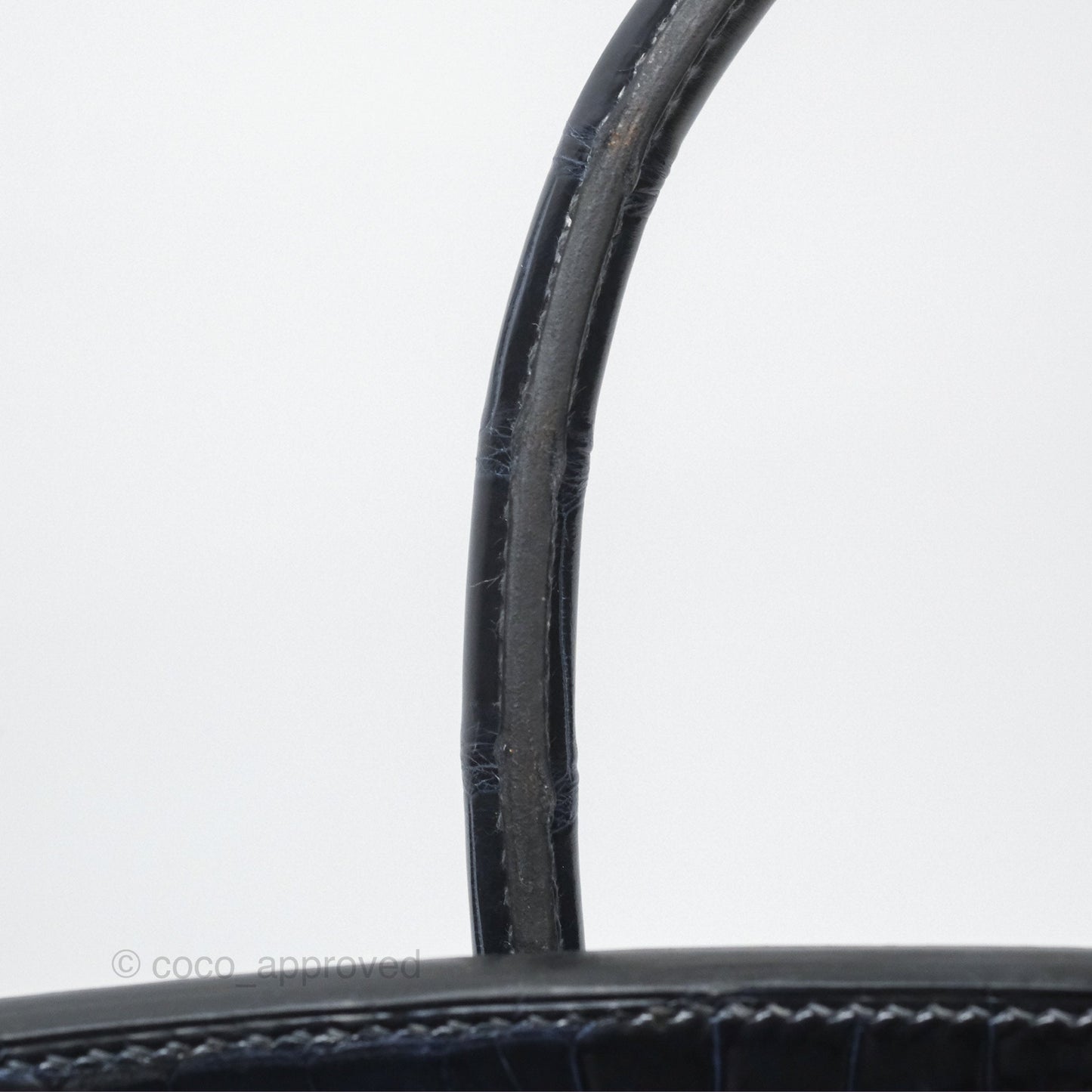Hermès Birkin 35 Porosus Marine 78 Palladium Hardware