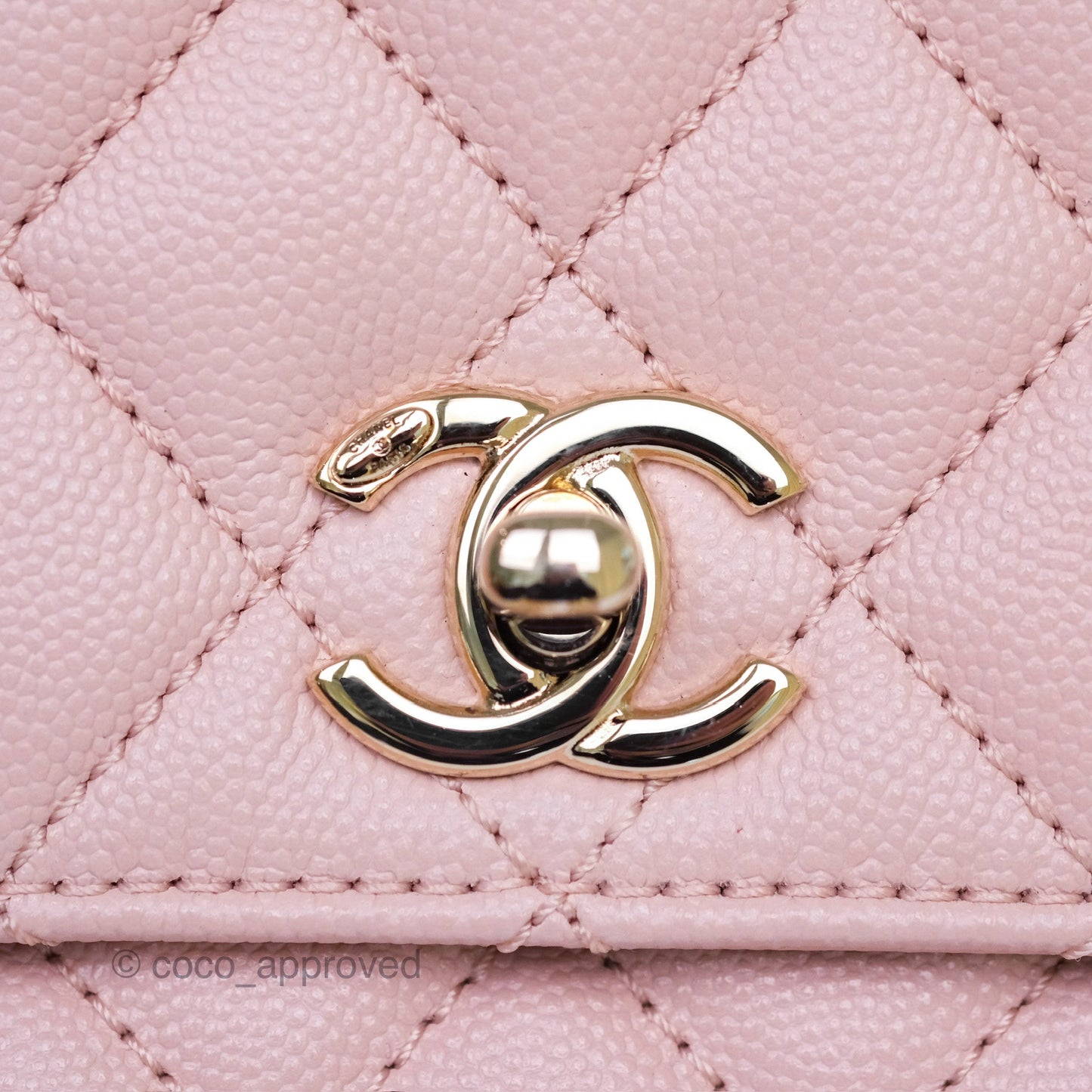 Chanel Small Coco Handle Pink Caviar Gold Hardware