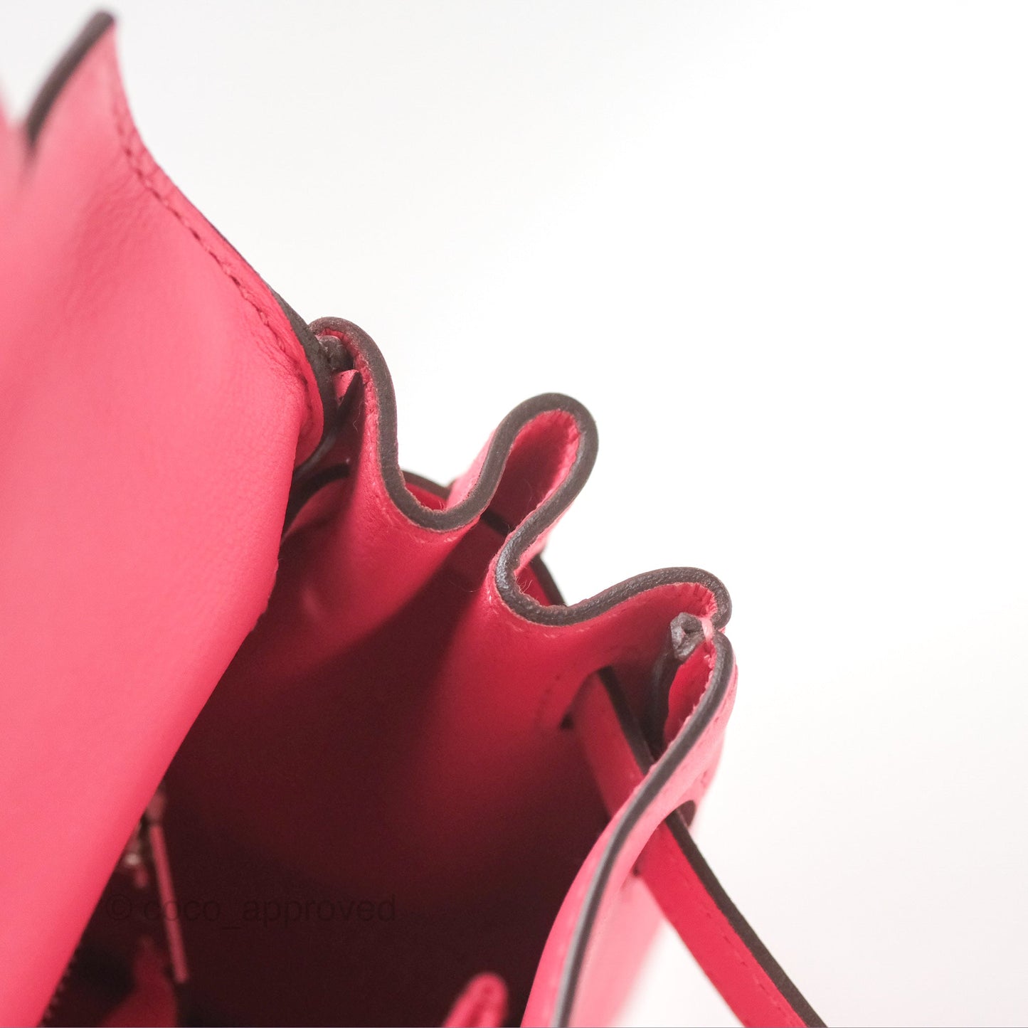 Hermès Retourne Kelly 25 Rose Azalee Swift Palladium Hardware